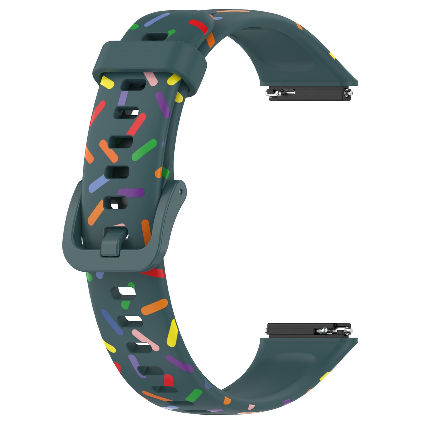 Uniqkart for Huawei Band 7 Colorful Spotted Wrist Band Replacement Silicone Watch Strap - Green