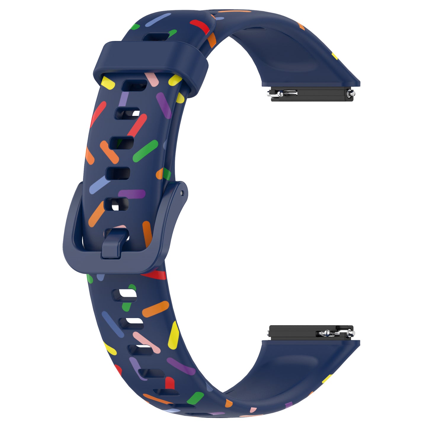 Uniqkart for Huawei Band 7 Colorful Spotted Wrist Band Replacement Silicone Watch Strap - Midnight Blue