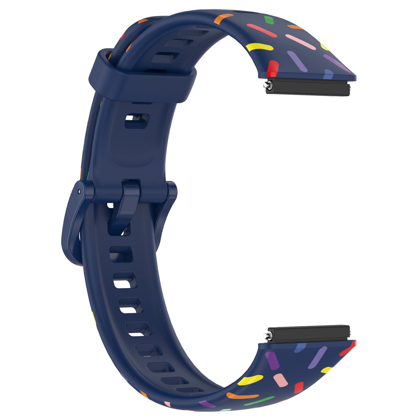 Uniqkart for Huawei Band 7 Colorful Spotted Wrist Band Replacement Silicone Watch Strap - Midnight Blue