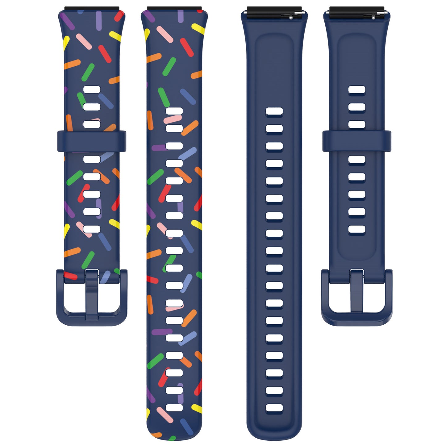 Uniqkart for Huawei Band 7 Colorful Spotted Wrist Band Replacement Silicone Watch Strap - Midnight Blue