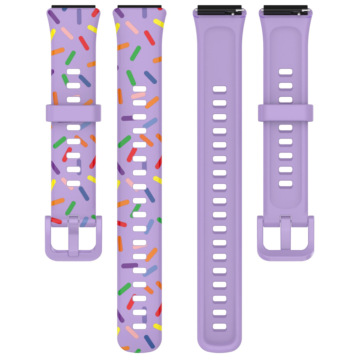 Uniqkart for Huawei Band 7 Colorful Spotted Wrist Band Replacement Silicone Watch Strap - Purple