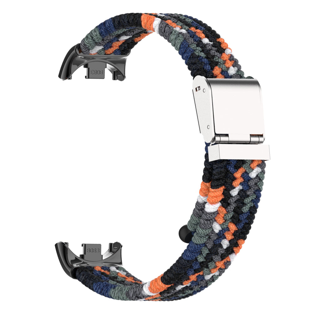 Uniqkart for Xiaomi Smart Band 8 Braided Nylon Watch Band Adjustable Buckle Elastic Strap - Denim