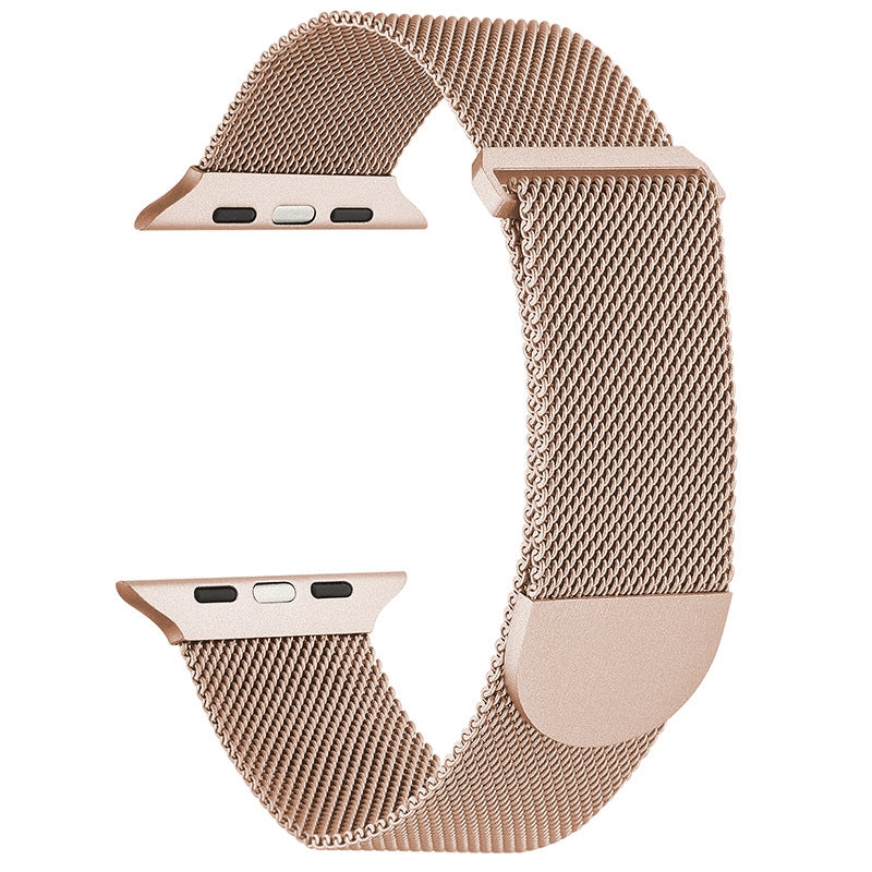 Uniqkart for Apple Watch Series 8 7 41mm / 6 5 4 SE (2022) SE 40mm / 3 2 1 38mm Milanese Watch Strap Magnetic Metal Watchband - Rose Gold