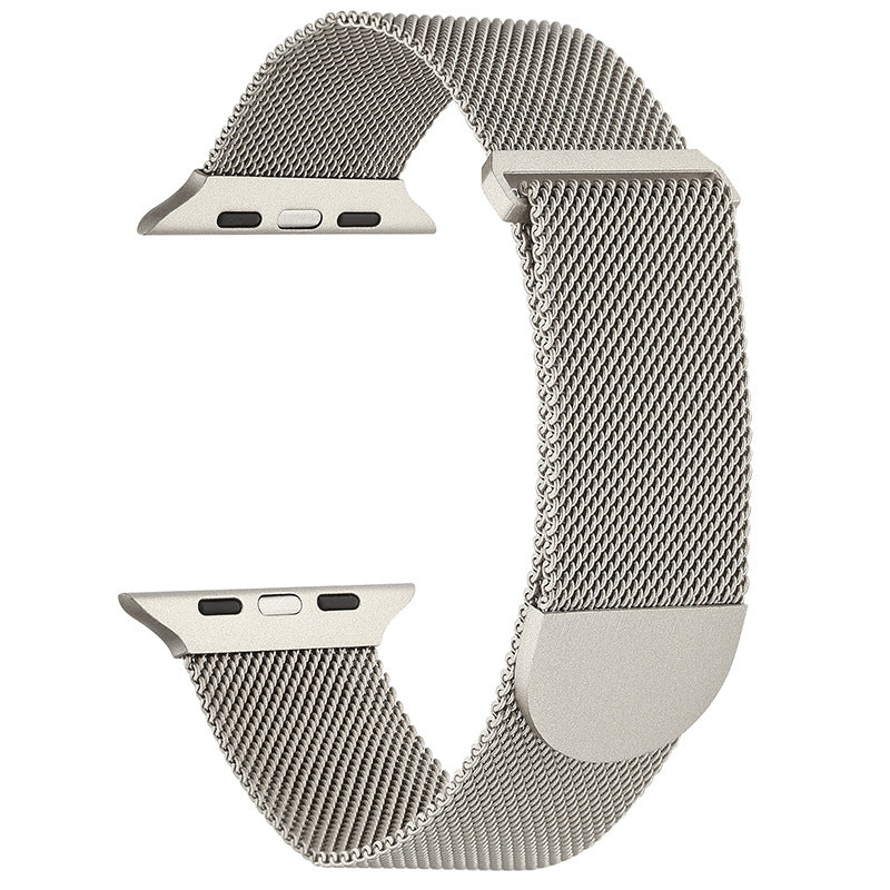 Uniqkart for Apple Watch Series 8 7 41mm / 6 5 4 SE (2022) SE 40mm / 3 2 1 38mm Milanese Watch Strap Magnetic Metal Watchband - Starlight