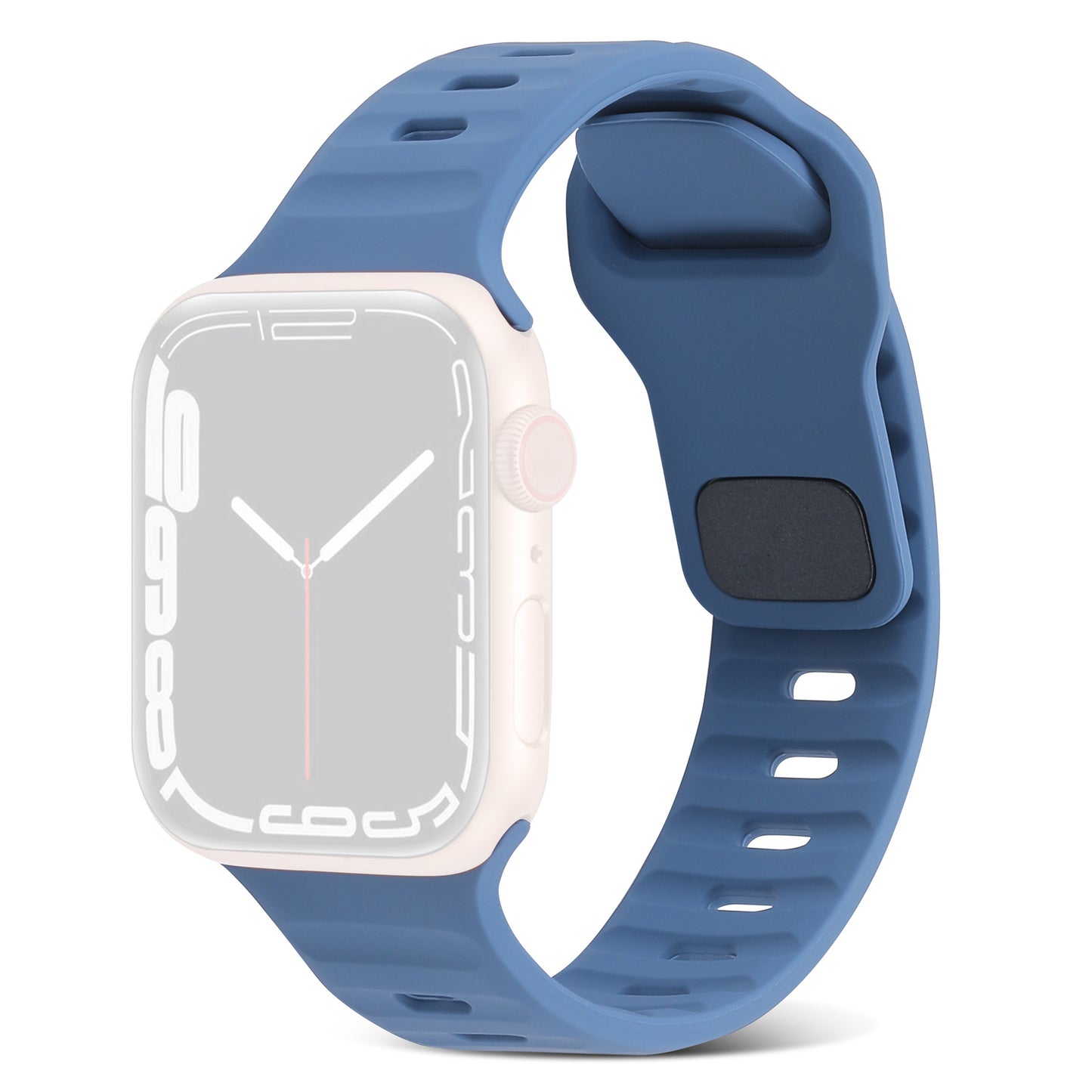 Uniqkart for Apple Watch Series 8 7 41mm / 6 5 4 SE (2022) SE 40mm / 3 2 1 38mm Watch Strap Silicone Wrist Band with Square Buckle - Baby Blue