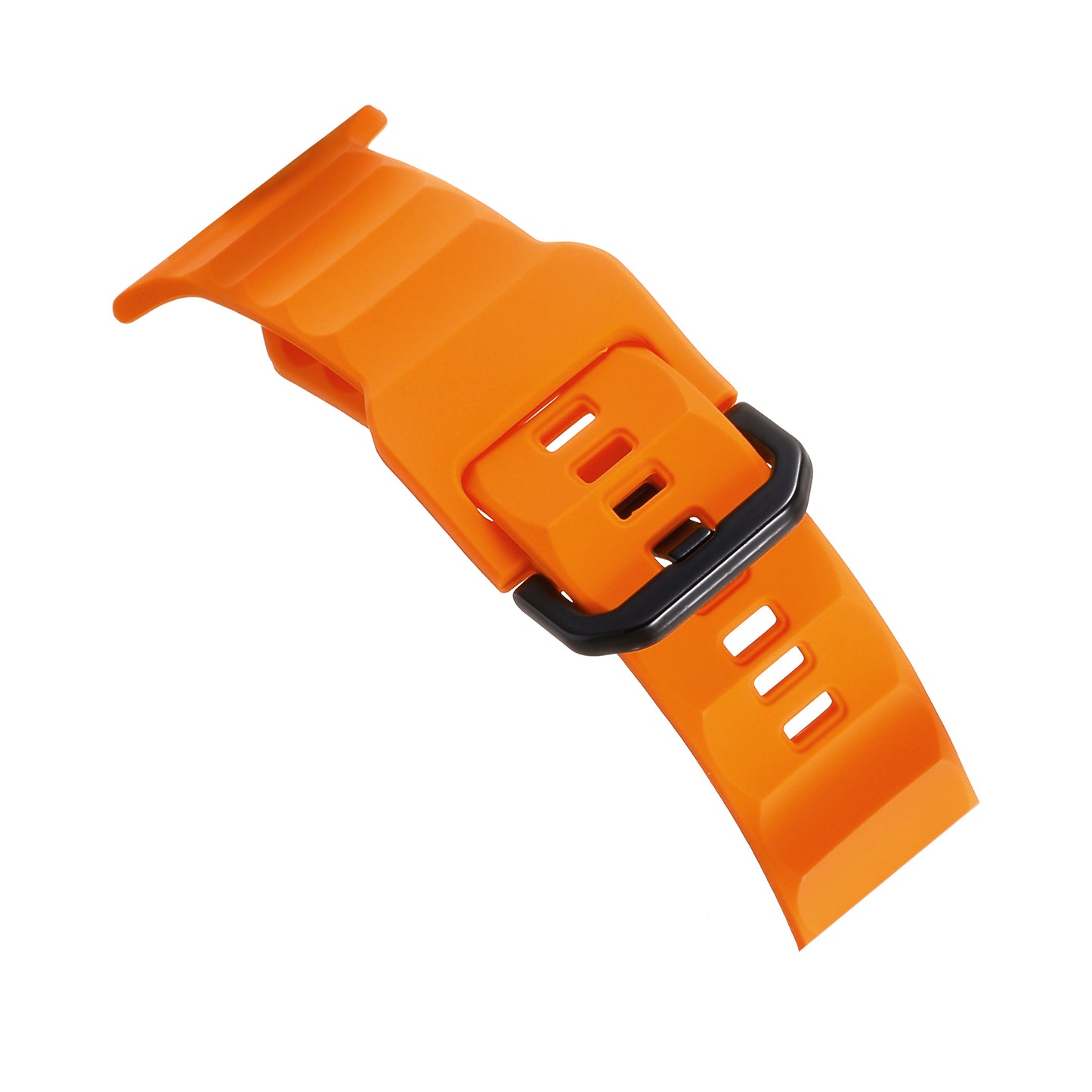 Uniqkart for Apple Watch Ultra 49mm / Series 8 7 45mm / 6 5 4 SE (2022) SE 44mm / 3 2 1 42mm Wave Surface Watch Band Silicone Watch Strap - Orange