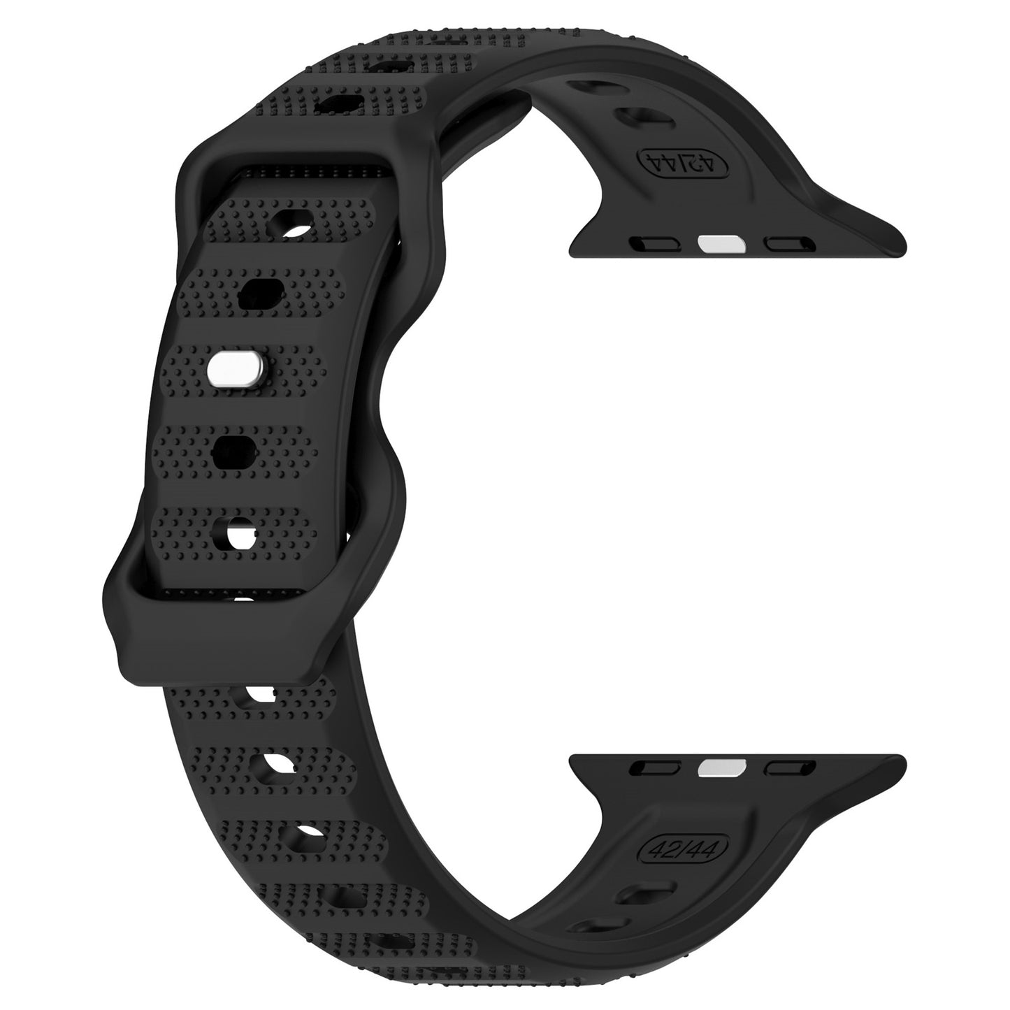 Uniqkart for Apple Watch Ultra 49mm / Series 8 7 45mm / 6 5 4 SE (2022) SE 44mm / 3 2 1 42mm Dot Surface Watch Strap Silicone Watchband - Black