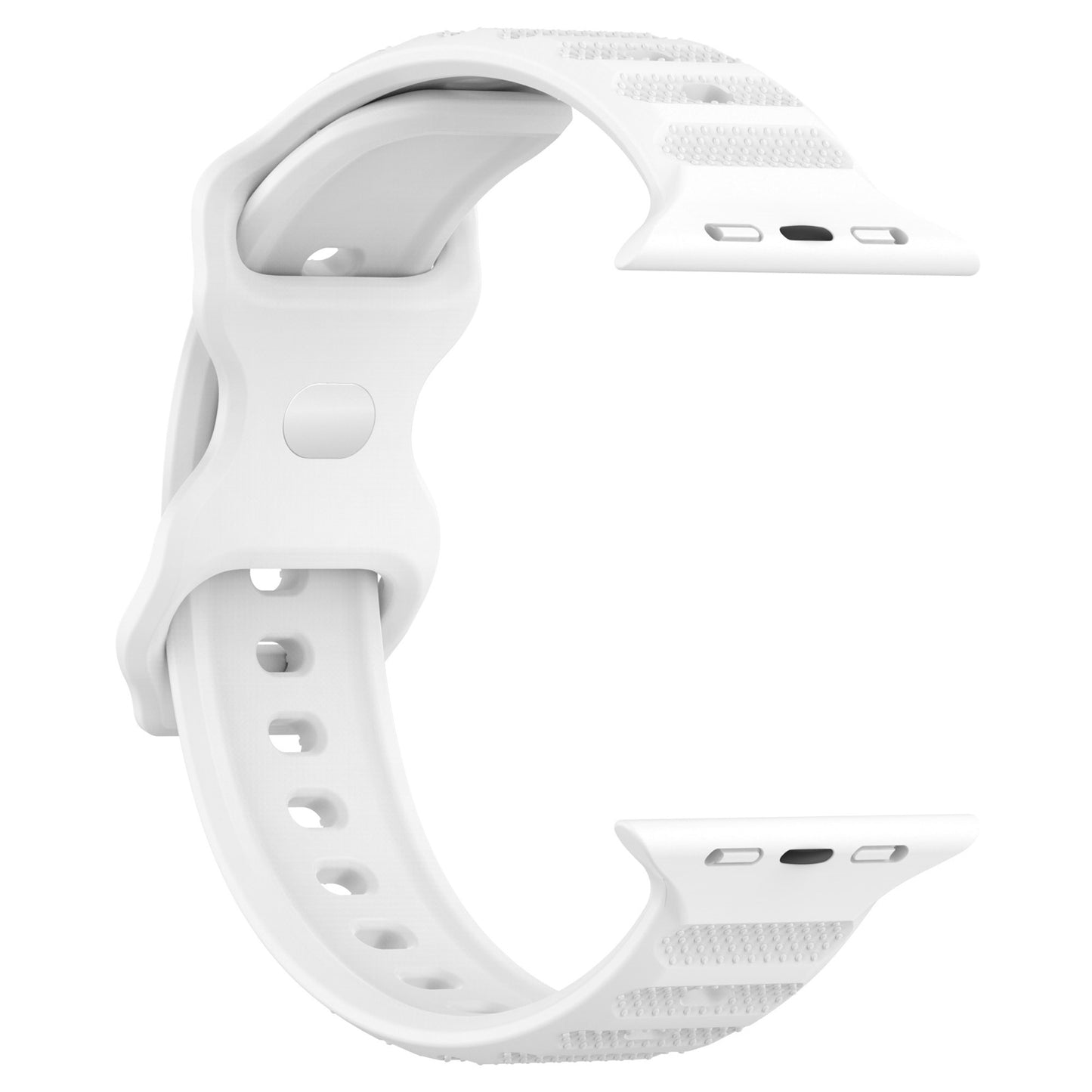Uniqkart for Apple Watch Ultra 49mm / Series 8 7 45mm / 6 5 4 SE (2022) SE 44mm / 3 2 1 42mm Dot Surface Watch Strap Silicone Watchband - White