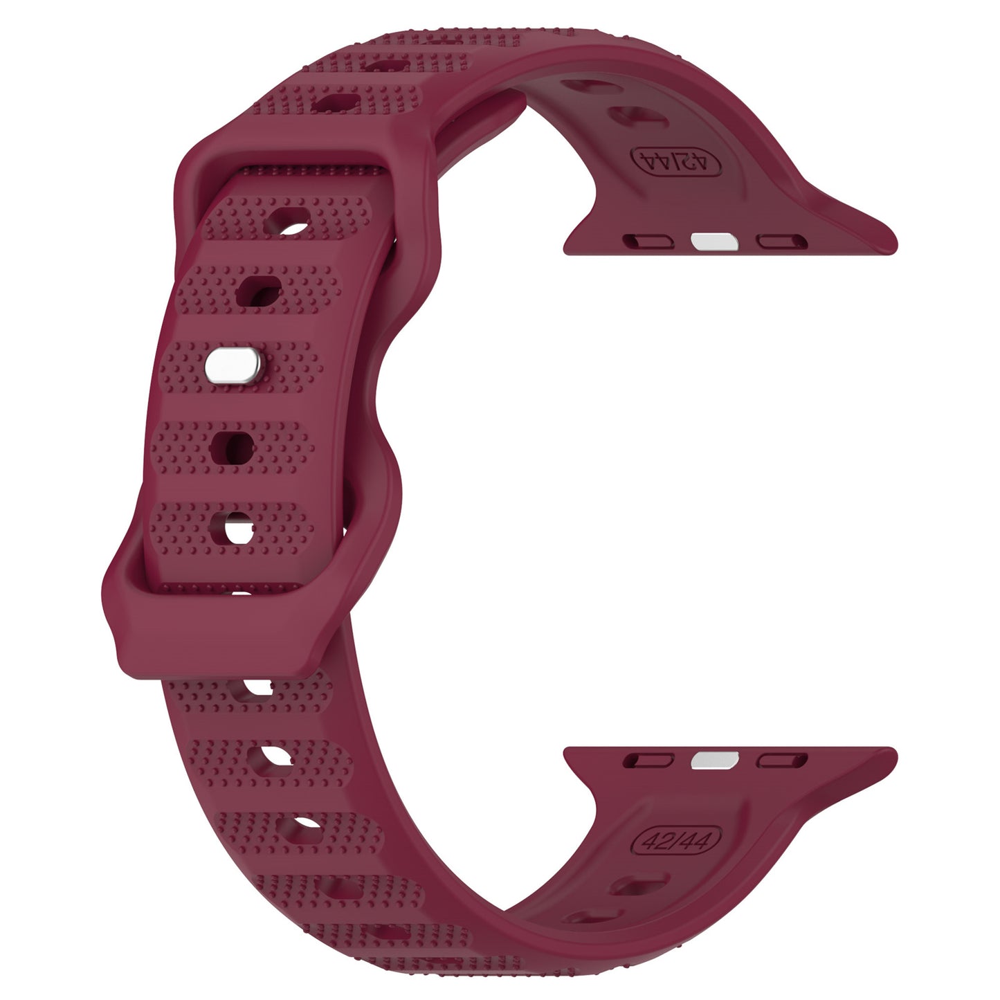 Uniqkart for Apple Watch Ultra 49mm / Series 8 7 45mm / 6 5 4 SE (2022) SE 44mm / 3 2 1 42mm Dot Surface Watch Strap Silicone Watchband - Wine Red