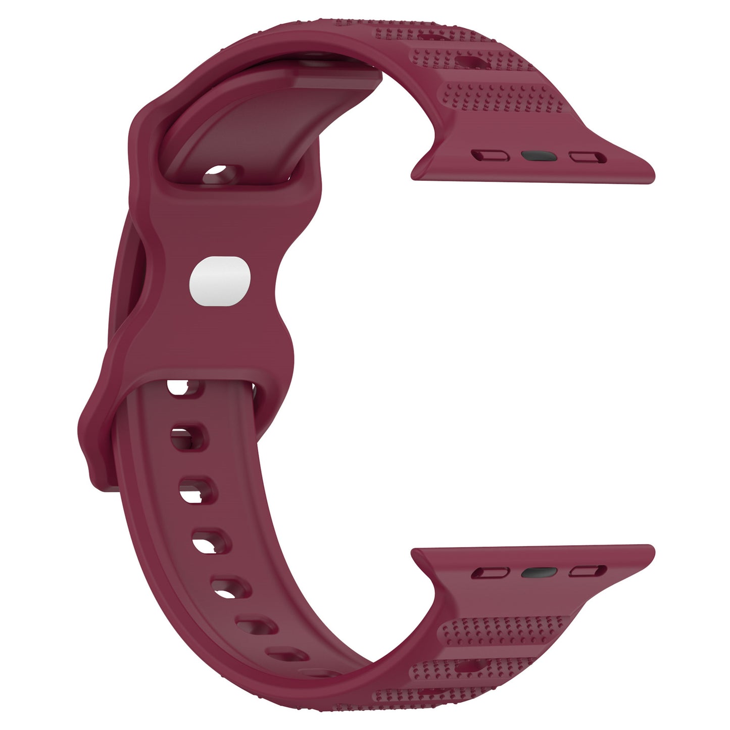 Uniqkart for Apple Watch Ultra 49mm / Series 8 7 45mm / 6 5 4 SE (2022) SE 44mm / 3 2 1 42mm Dot Surface Watch Strap Silicone Watchband - Wine Red