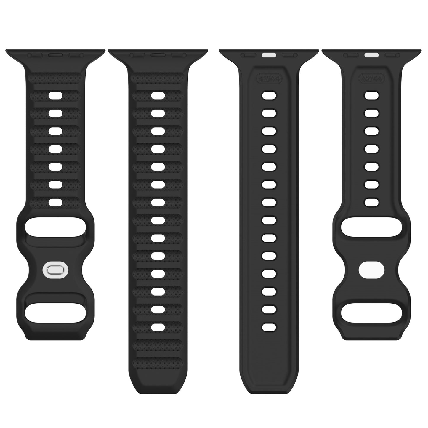 Uniqkart for Apple Watch Ultra 49mm / Series 8 7 45mm / 6 5 4 SE (2022) SE 44mm / 3 2 1 42mm Dot Surface Watch Strap Silicone Watchband - Dark Grey