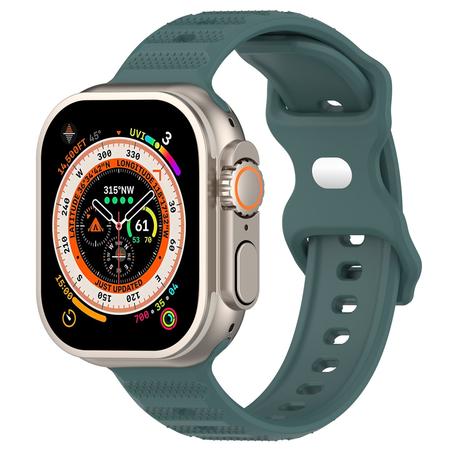 Uniqkart for Apple Watch Series 8 7 41mm / 6 5 4 SE (2022) SE 40mm / 3 2 1 38mm Silicone Watch Strap Dot Surface Watch Band - Green