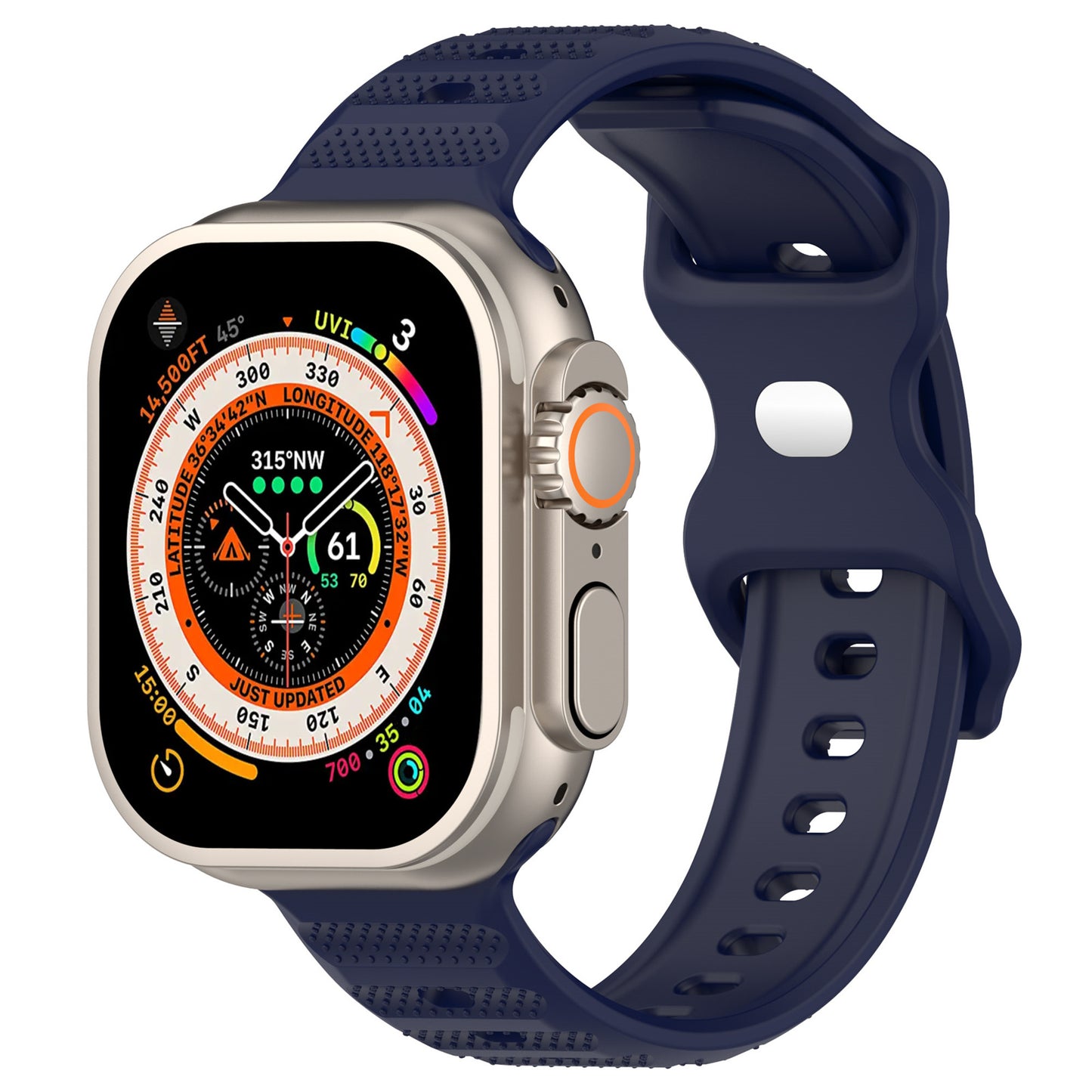 Uniqkart for Apple Watch Series 8 7 41mm / 6 5 4 SE (2022) SE 40mm / 3 2 1 38mm Silicone Watch Strap Dot Surface Watch Band - Midnight Blue