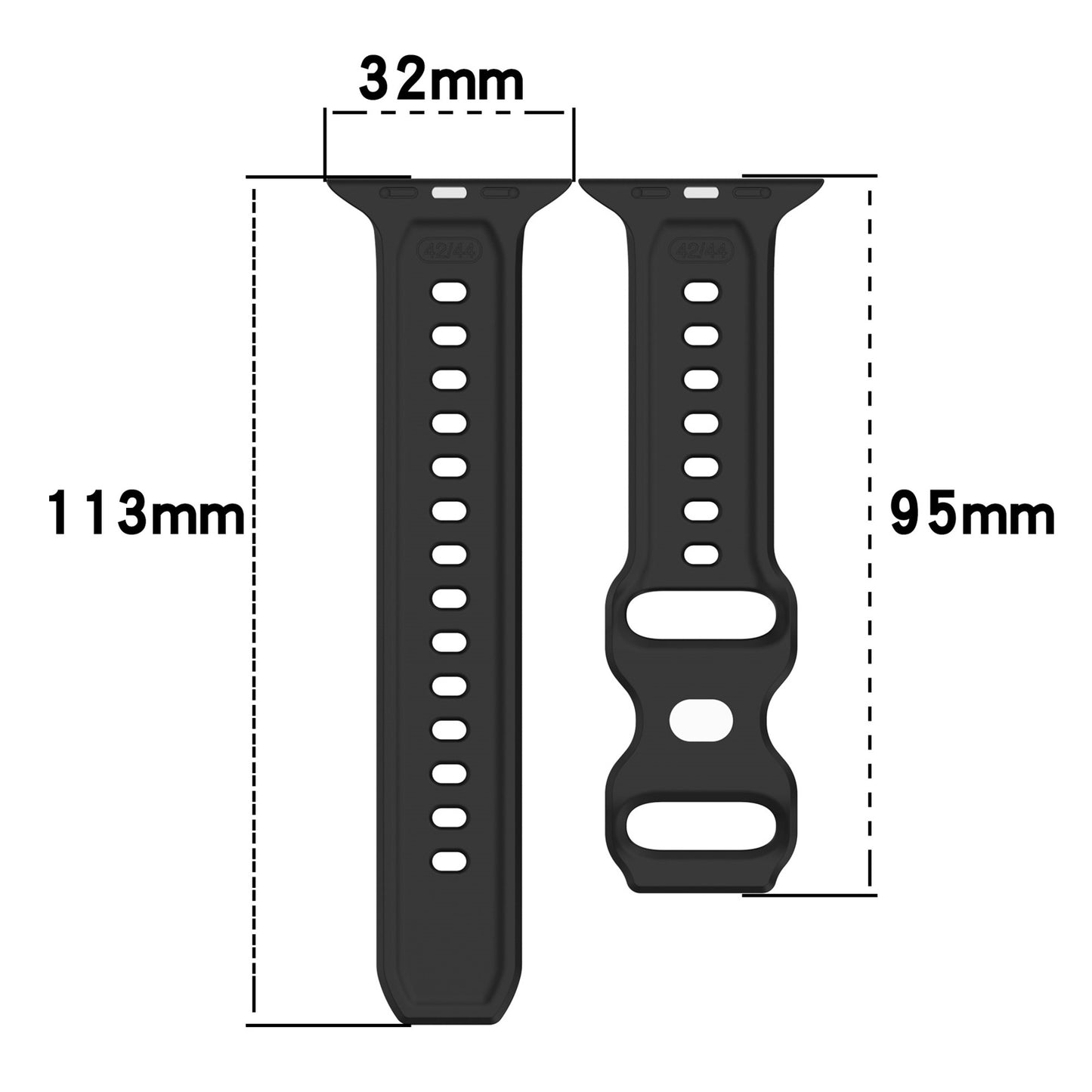 Uniqkart for Apple Watch Series 8 7 41mm / 6 5 4 SE (2022) SE 40mm / 3 2 1 38mm Silicone Watch Strap Dot Surface Watch Band - Midnight Blue