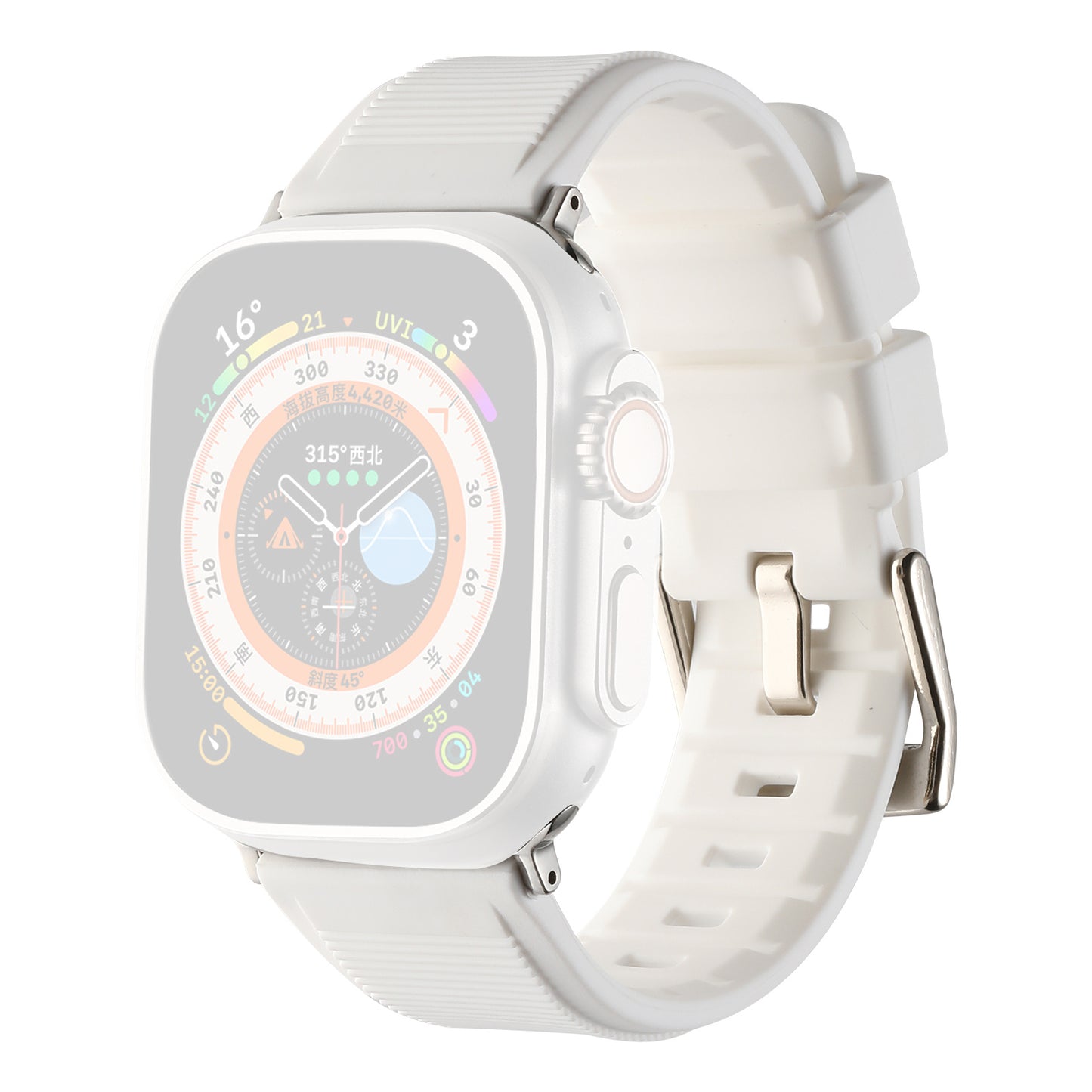 Uniqkart for Apple Watch Series 8 7 41mm / 6 5 4 SE (2022) SE 40mm / 3 2 1 38mm Silicone Watch Strap Dual Loop Watch Band - White