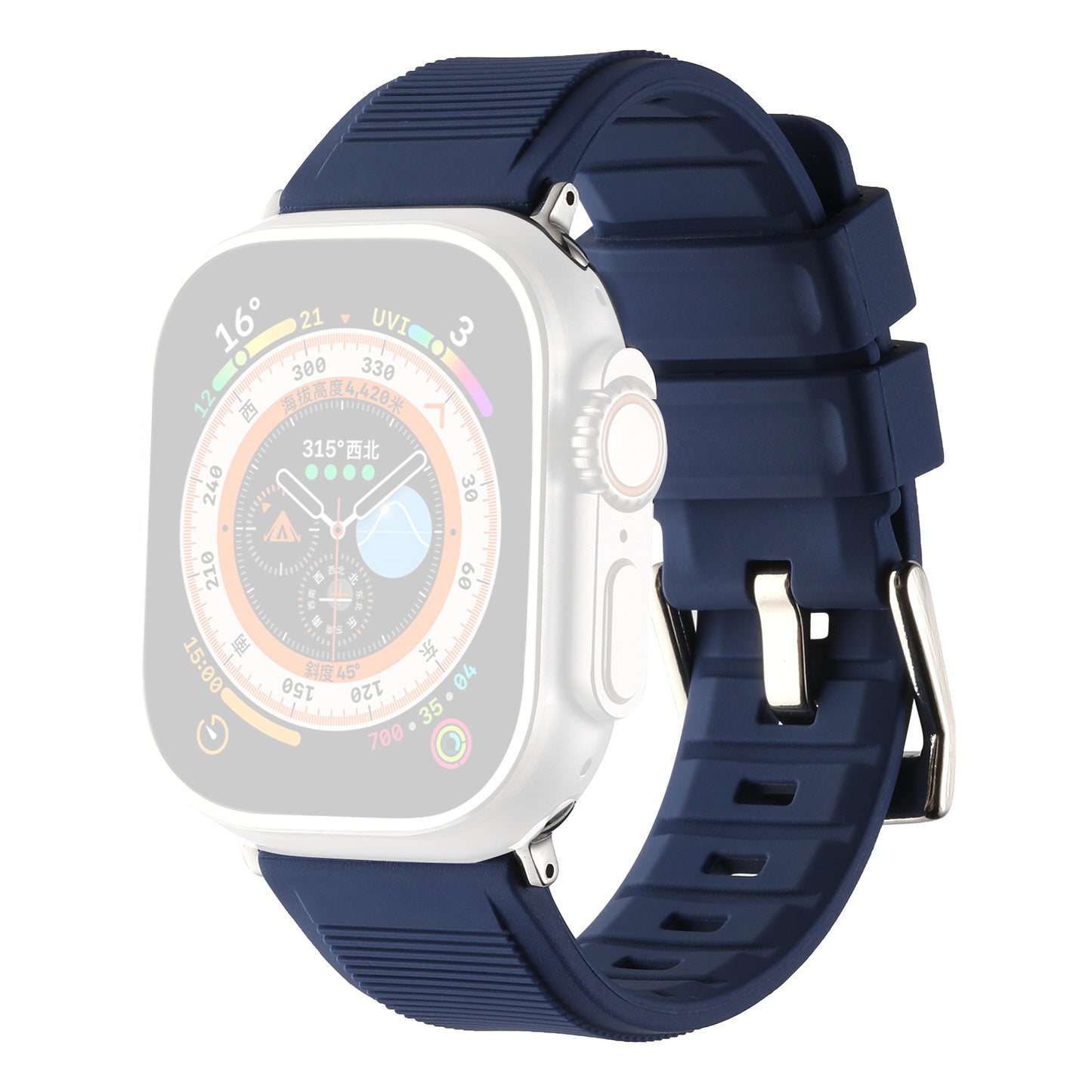 Uniqkart for Apple Watch Series 8 7 41mm / 6 5 4 SE (2022) SE 40mm / 3 2 1 38mm Silicone Watch Strap Dual Loop Watch Band - Dark Blue