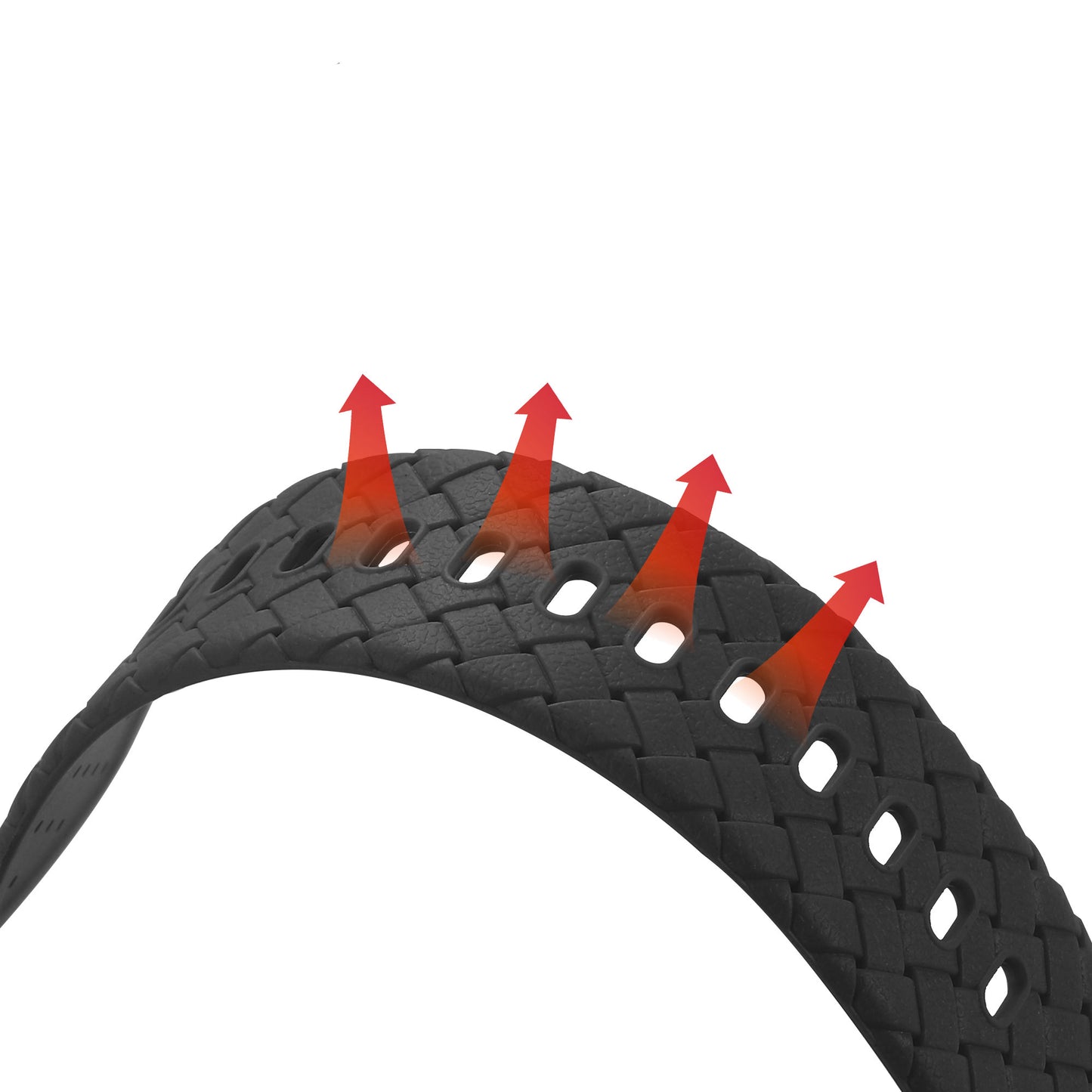 Uniqkart for Apple Watch Series 8 / 7 45mm Woven Texture TPU Watchband Integral Watch Strap with Case - Black