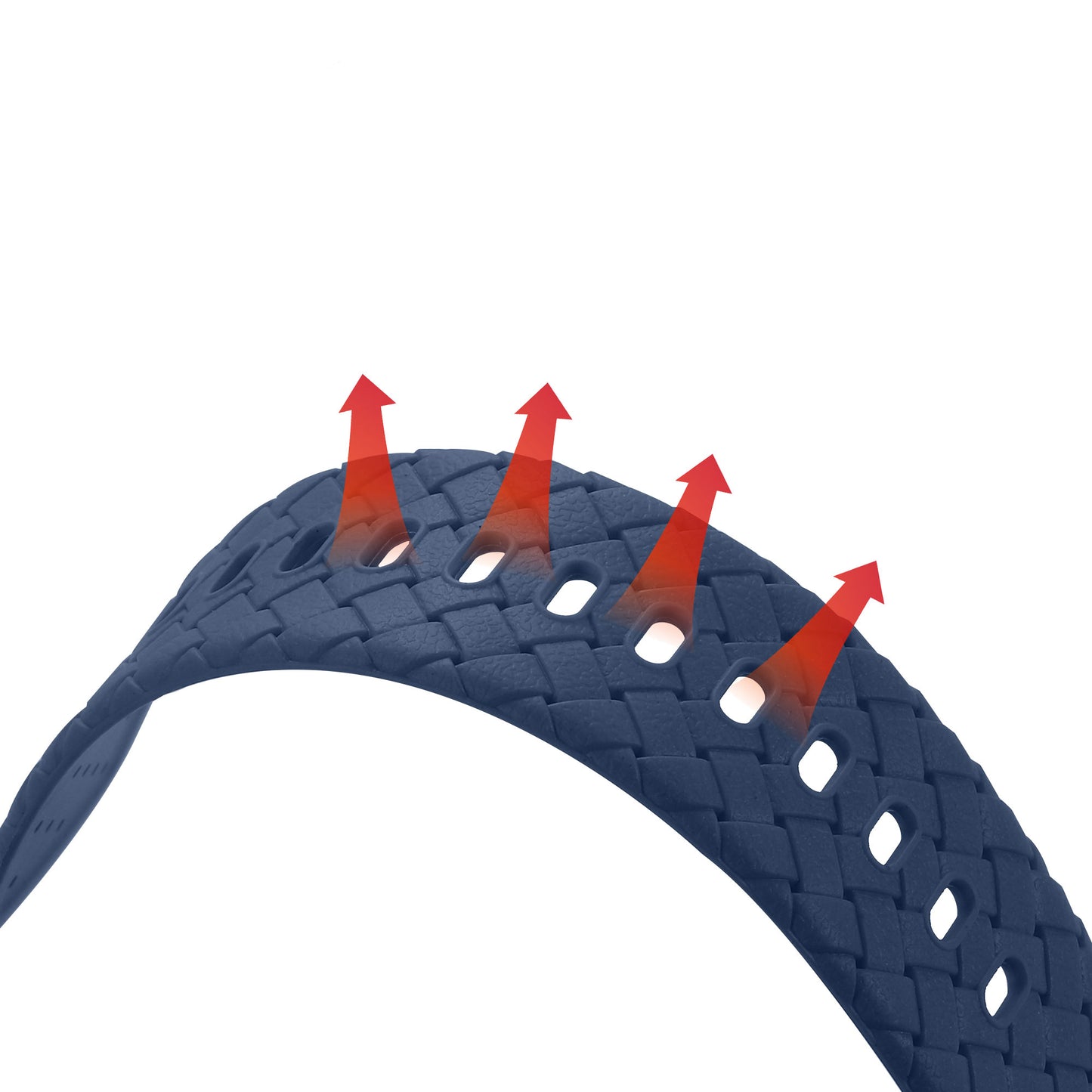 Uniqkart for Apple Watch Series 8 / 7 41mm Woven Texture TPU Wrist Band Integrated Watch Strap with Case - Dark Blue