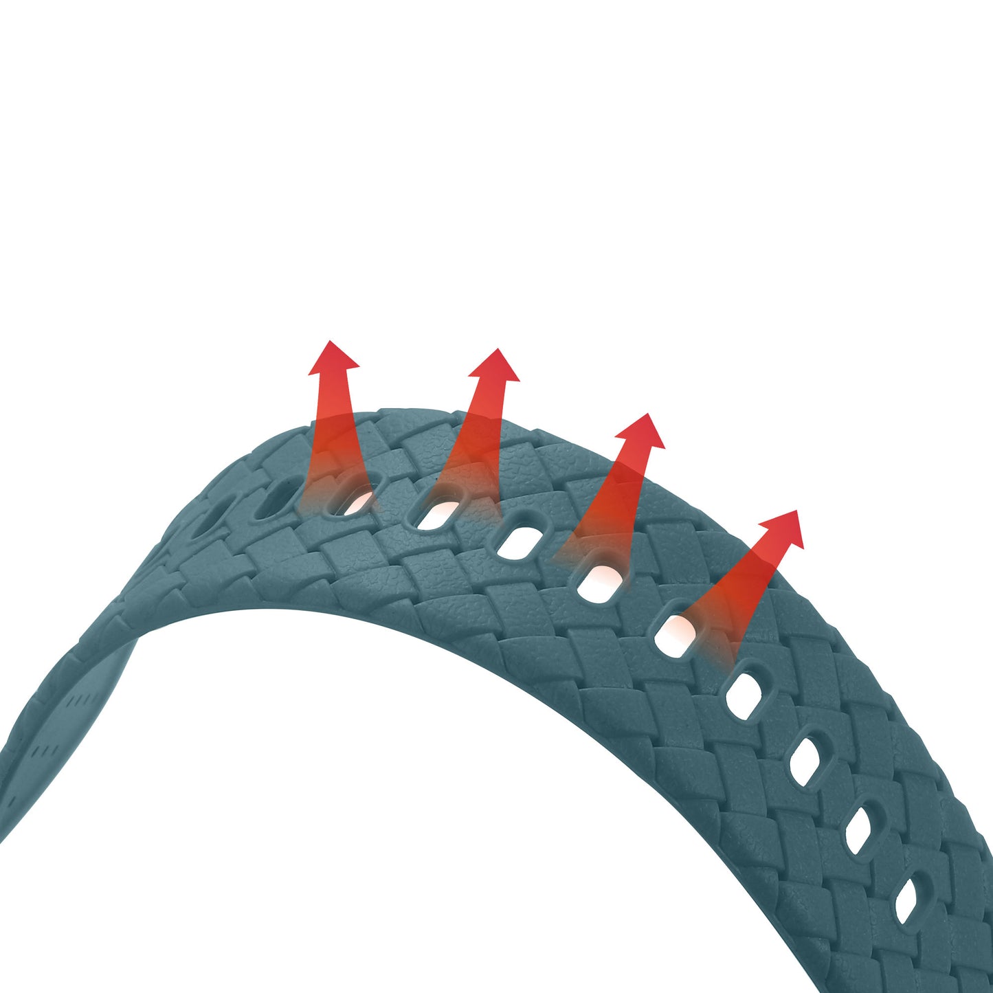 Uniqkart for Apple Watch Series 8 / 7 41mm Woven Texture TPU Wrist Band Integrated Watch Strap with Case - Baby Blue