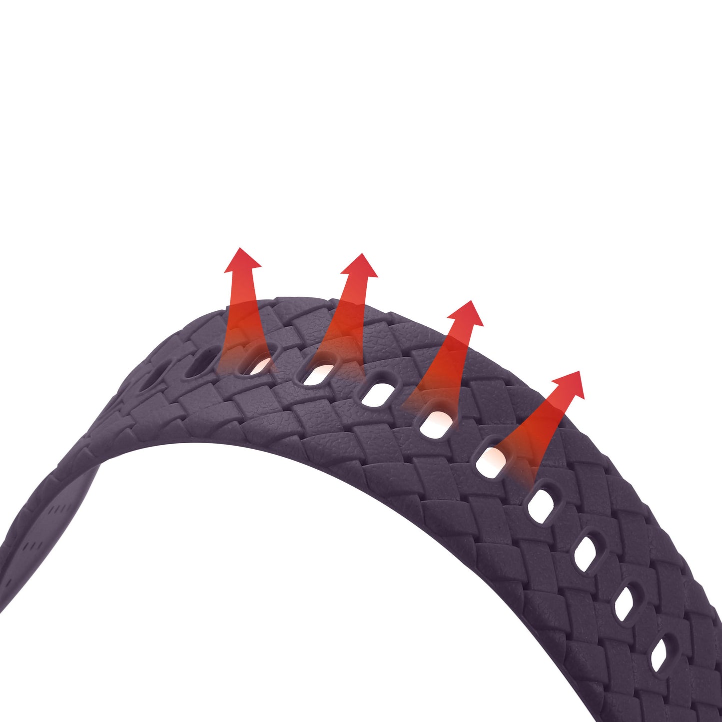 Uniqkart for Apple Watch Series 8 / 7 41mm Woven Texture TPU Wrist Band Integrated Watch Strap with Case - Dark Purple