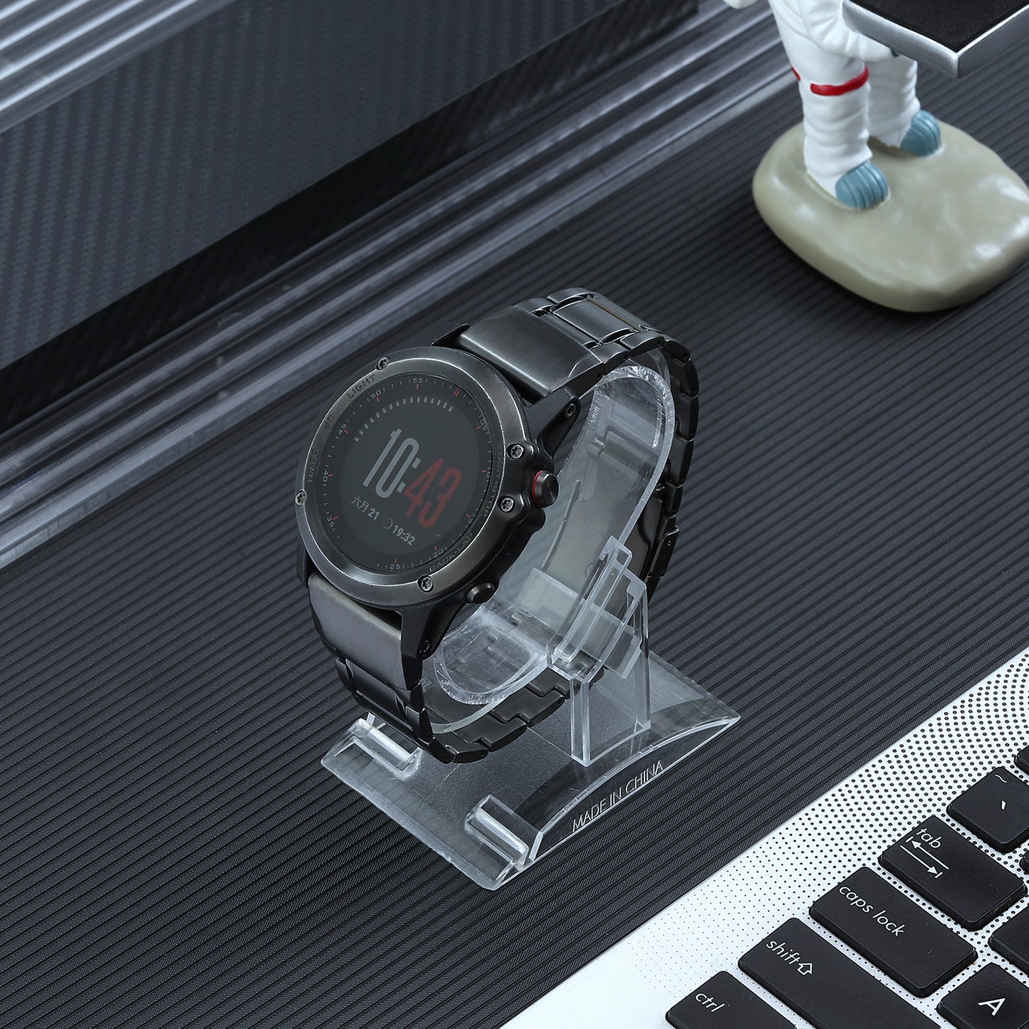 Quick Release Watch Band for Garmin Tactix 7 Pro / Fenix 7X / 6X Pro , 26mm 5 Beads Titanium Steel Watch Strap - Grey