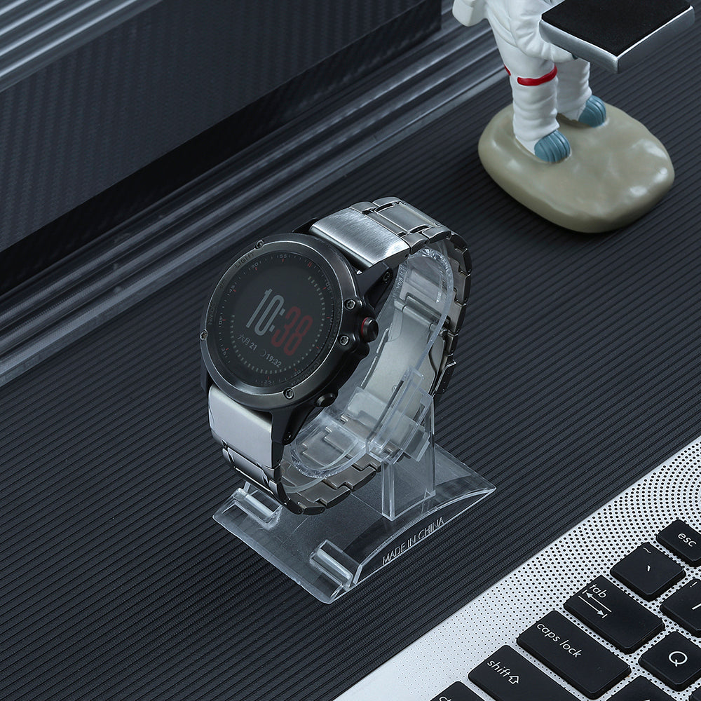 Quick Release Watch Band for Garmin Tactix 7 Pro / Fenix 7X / 6X Pro , 26mm 5 Beads Titanium Steel Watch Strap - Silver