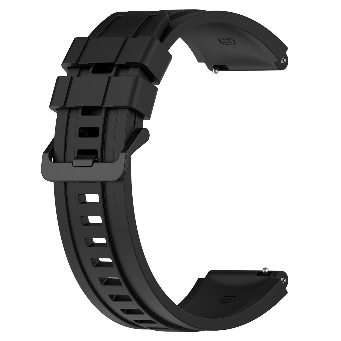 Silicone Watch Bands for Huawei Watch Ultimate , 22mm Replacement Strap Bracelet with Extension Strap - Black