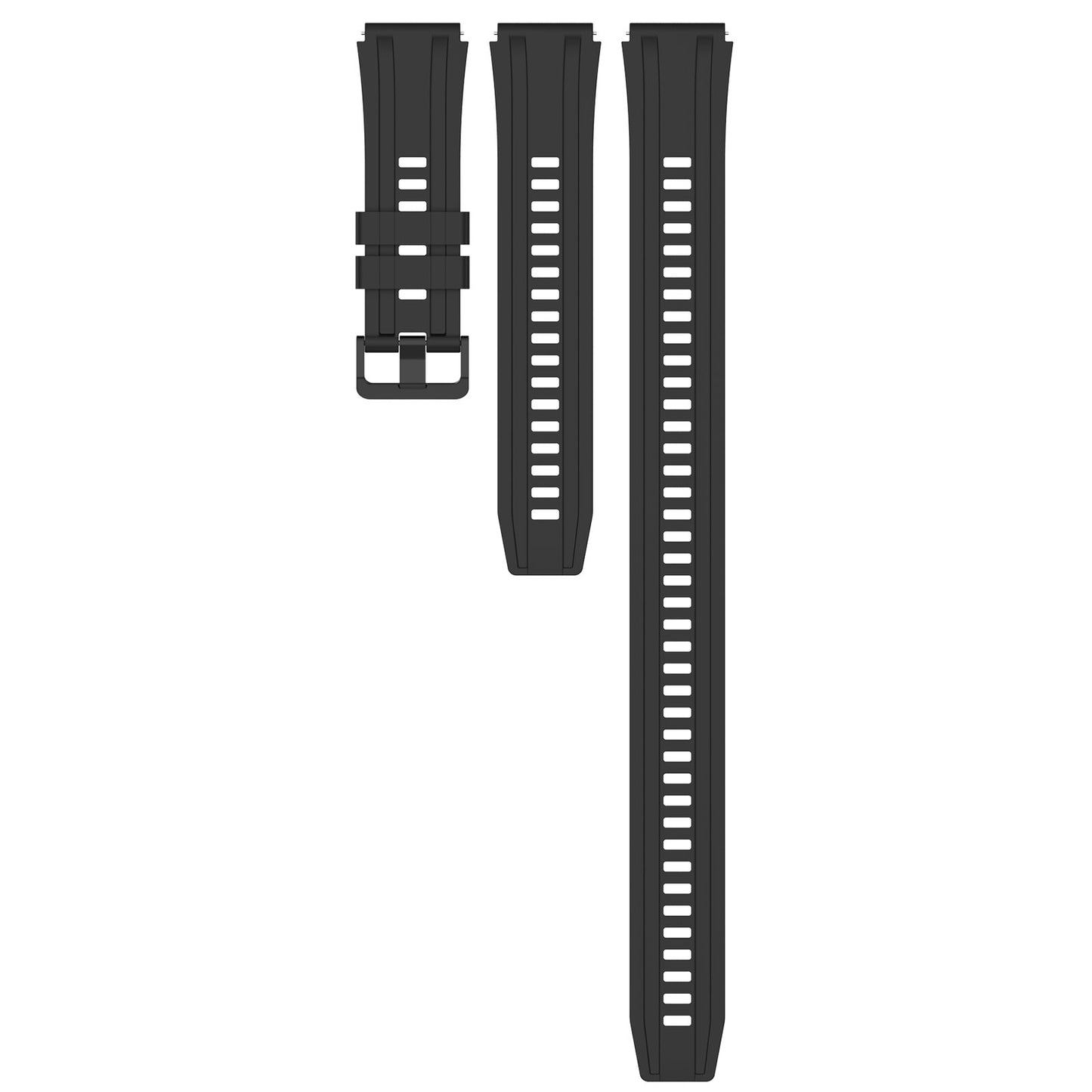 Silicone Watch Bands for Huawei Watch Ultimate , 22mm Replacement Strap Bracelet with Extension Strap - Black