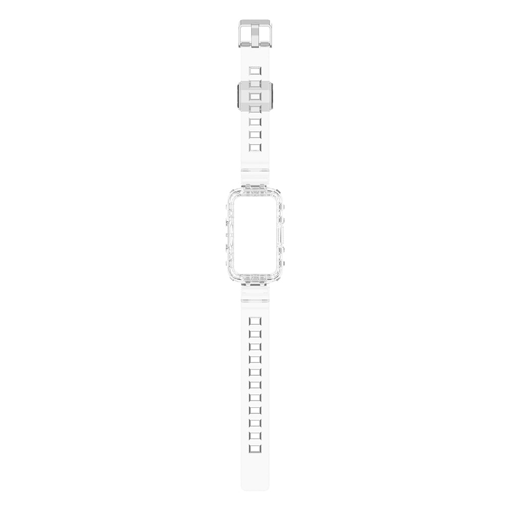 Uniqkart for Huawei Band 8 / Band 6 / Honor Band 7 / Band 6 / Band 6 Pro Clear TPU Wrist Band Integrated Strap with Watch Case - Transparent