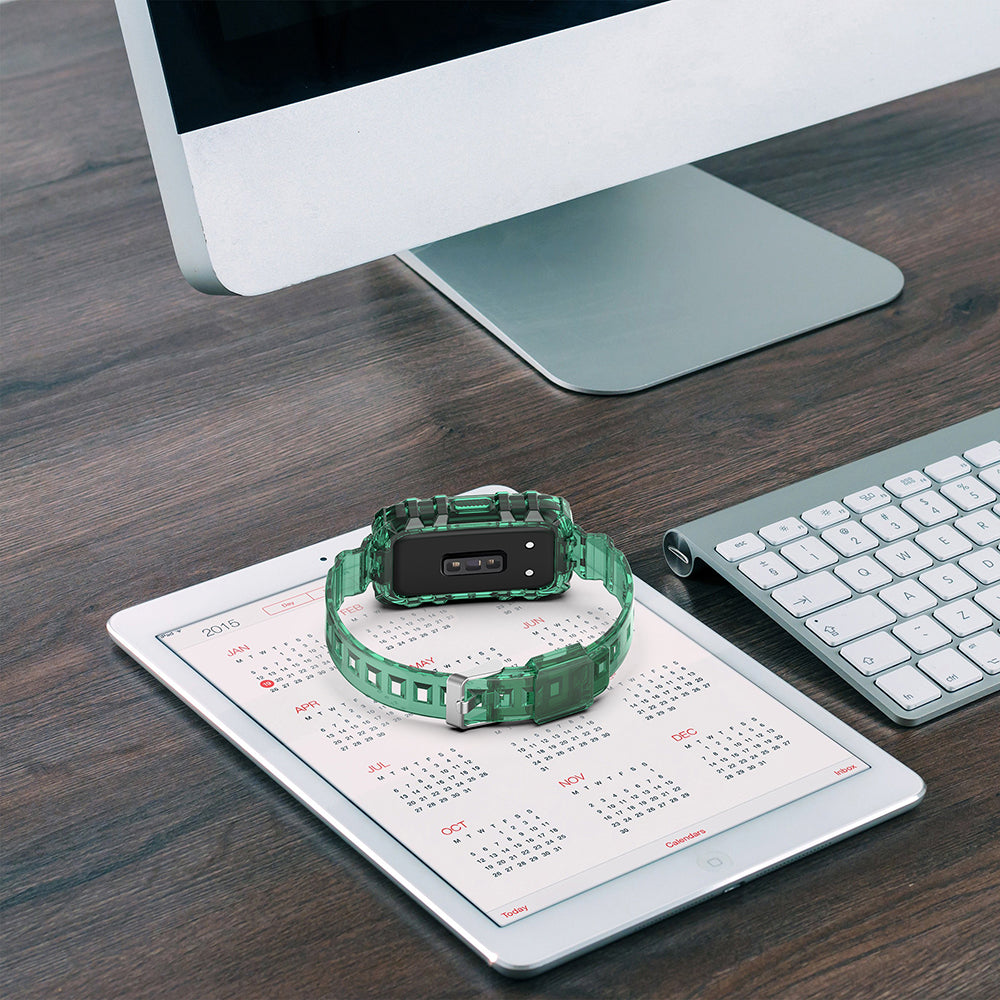 Uniqkart for Huawei Band 8 / Band 6 / Honor Band 7 / Band 6 / Band 6 Pro Clear TPU Wrist Band Integrated Strap with Watch Case - Transparent