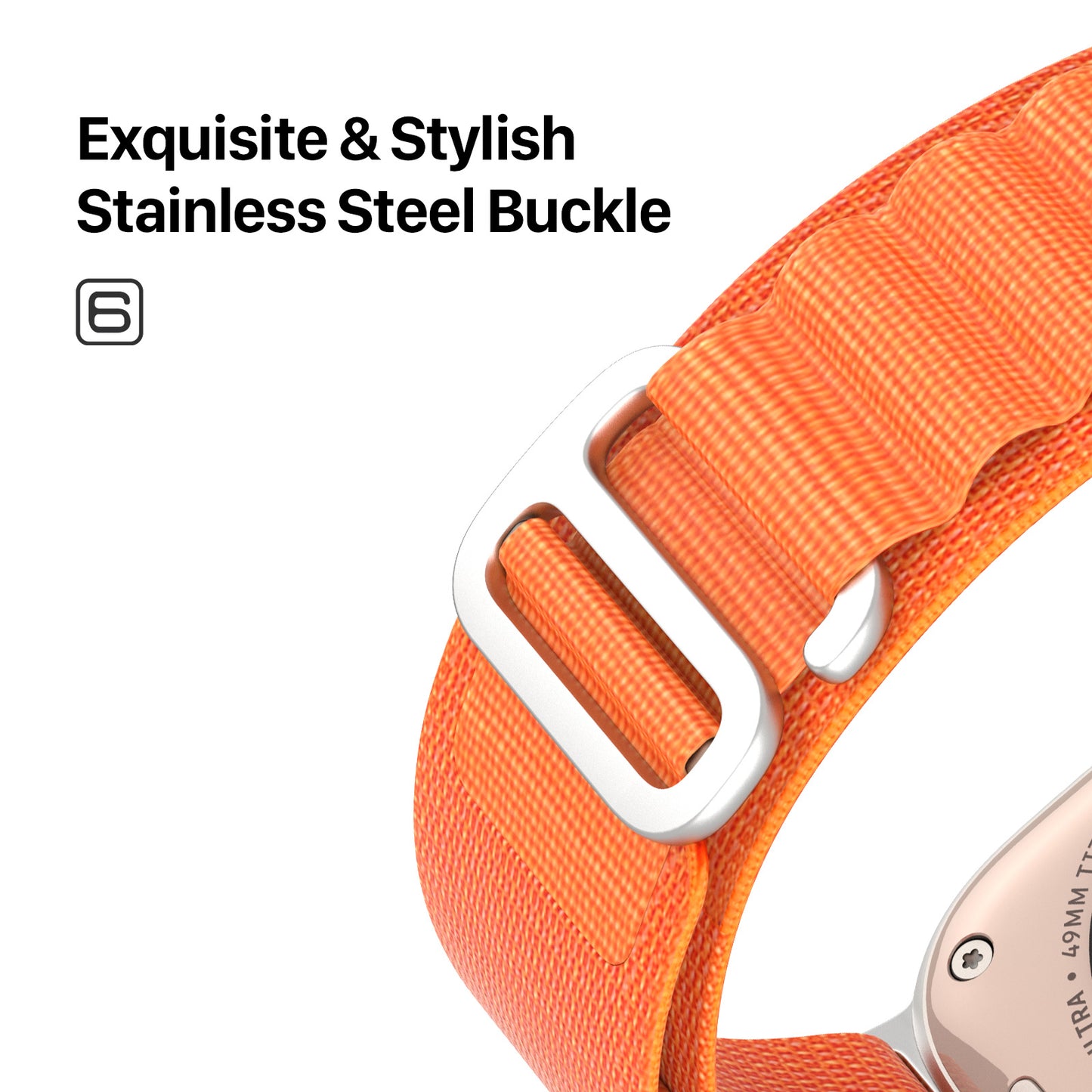DUX DUCIS GS Series for Apple Watch Series 8 7 41mm / 6 5 4 SE (2022) SE 40mm / 3 2 1 38mm Polyester Watch Strap Replace Wrist Band - Orange