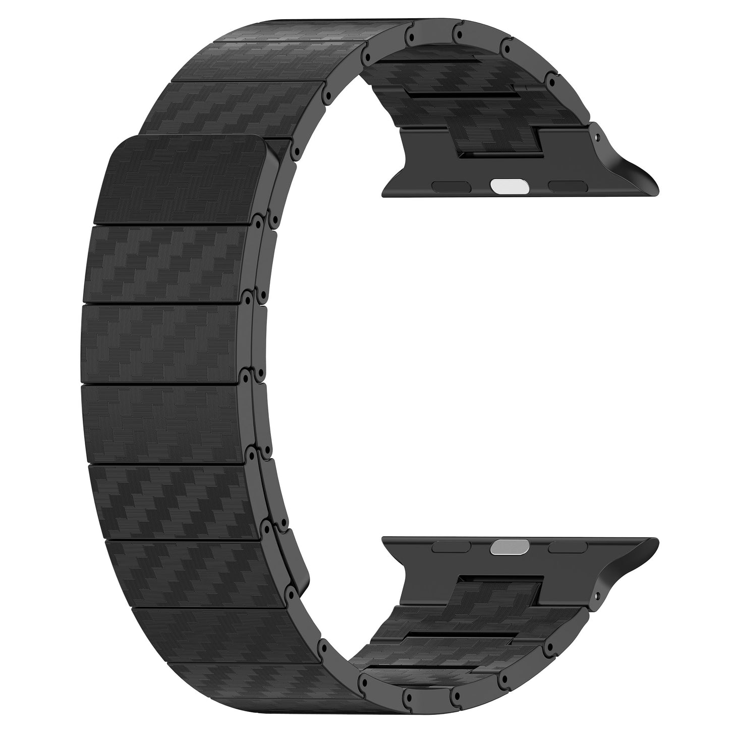 Magnetic Watch Band for Apple Watch Ultra 49mm / Series 8 7 45mm / Series 6 5 4 SE (2022) SE 44mm / Series 3 2 1 42mm , AW Carbon Fiber Texture PC Strap - Black