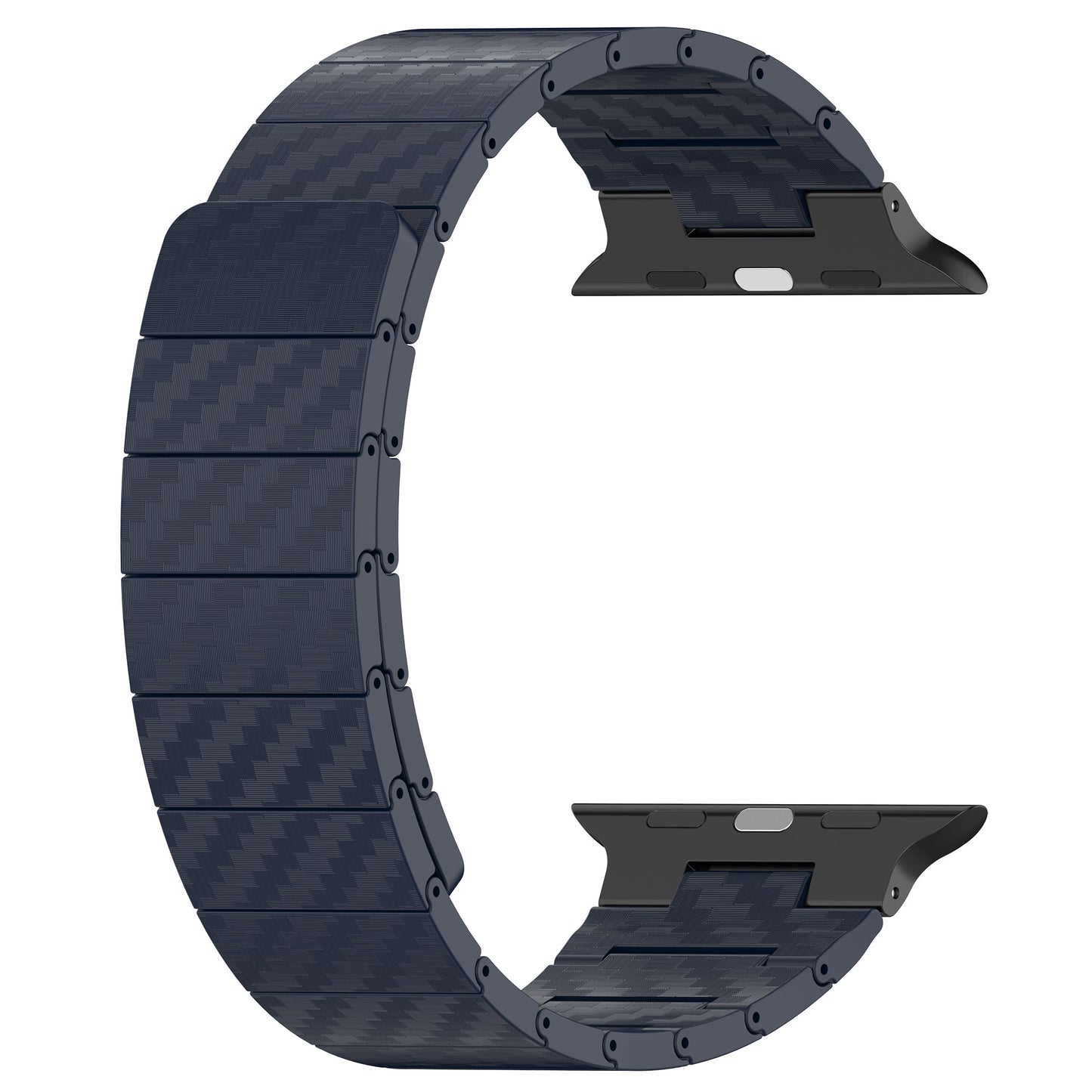 Magnetic Watch Band for Apple Watch Ultra 49mm / Series 8 7 45mm / Series 6 5 4 SE (2022) SE 44mm / Series 3 2 1 42mm , AW Carbon Fiber Texture PC Strap - Midnight Blue