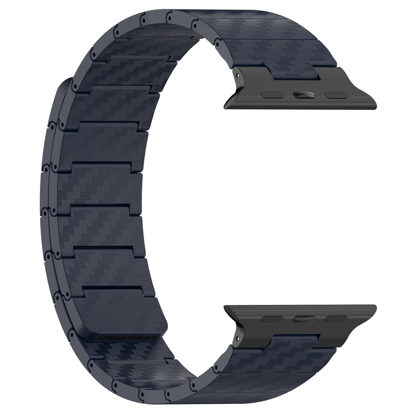 Magnetic Watch Band for Apple Watch Ultra 49mm / Series 8 7 45mm / Series 6 5 4 SE (2022) SE 44mm / Series 3 2 1 42mm , AW Carbon Fiber Texture PC Strap - Midnight Blue