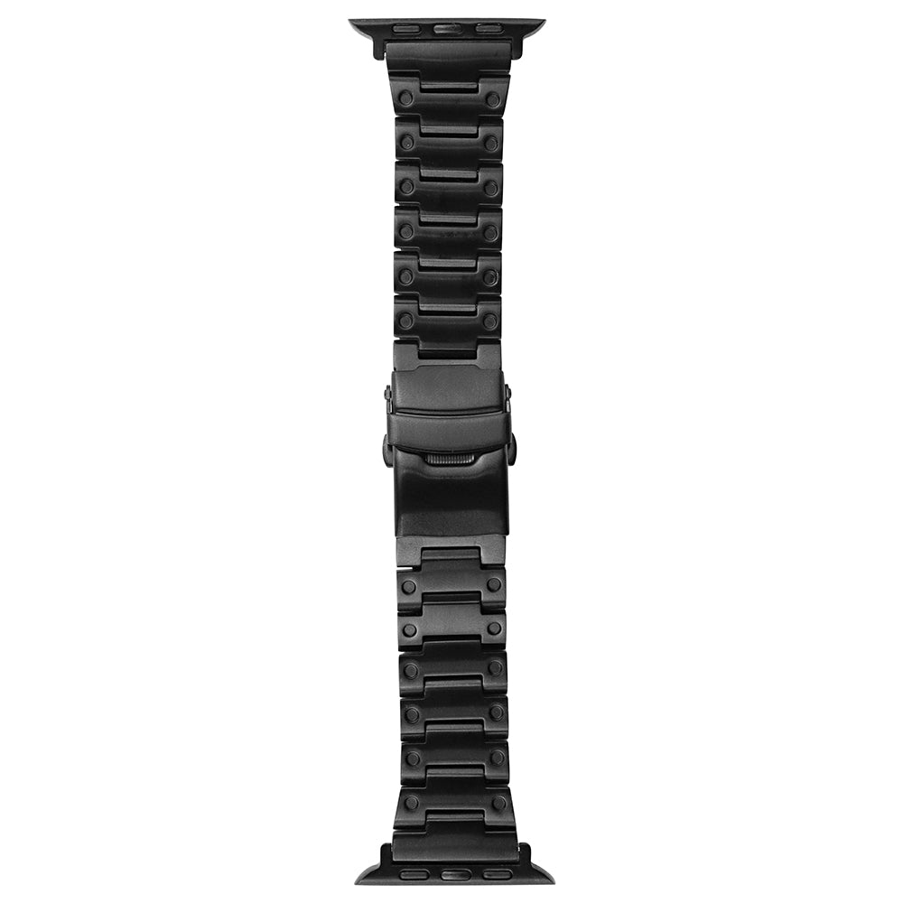 For Apple Watch Ultra 49mm / Series 8 7 45mm / 6 5 4 SE SE (2022) 44mm / 3 2 1 42mm Men Watch Strap Stainless Steel Dots Band - Black