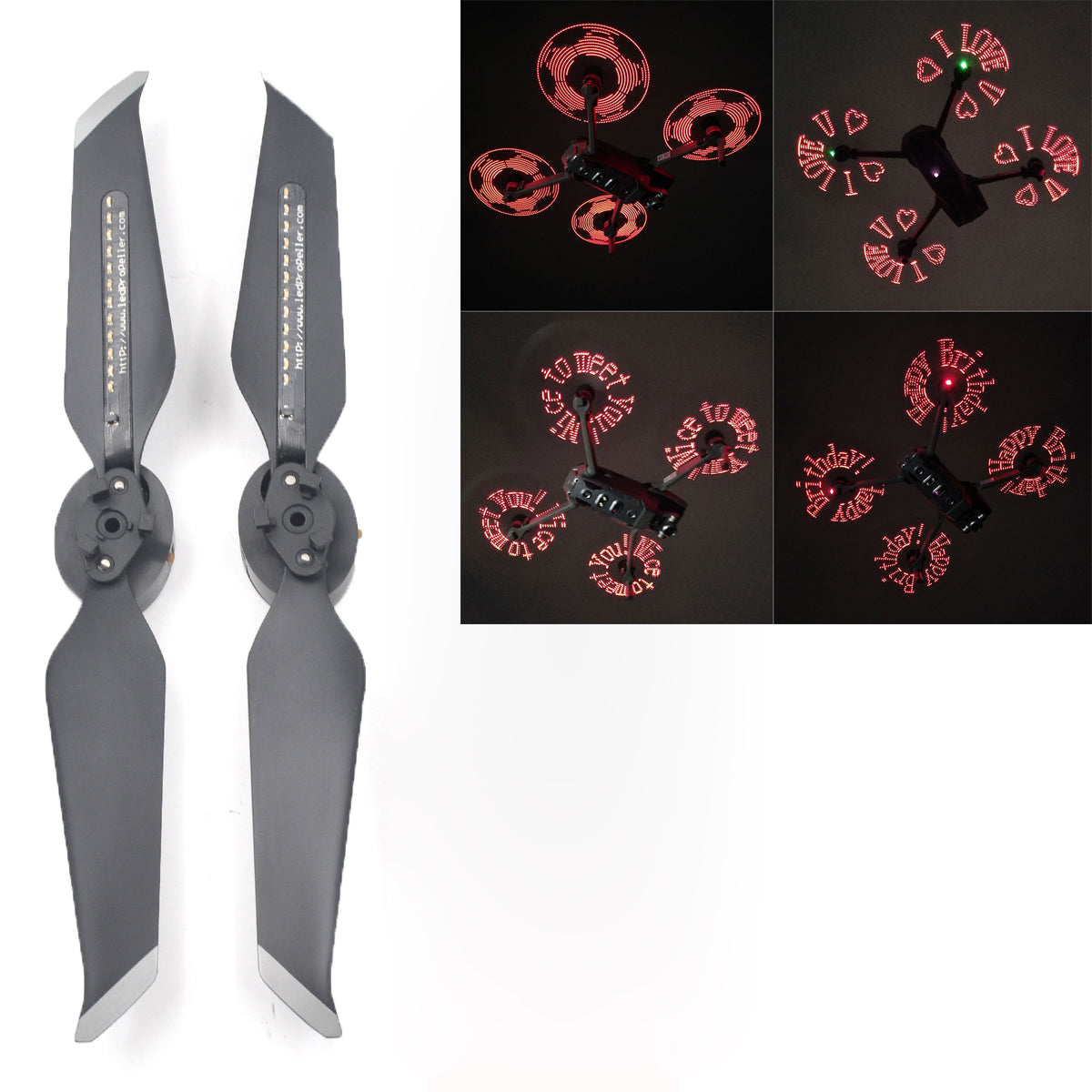 One Pair STARTRC Red LED Light Flash Word Propellers for DJI Mavic