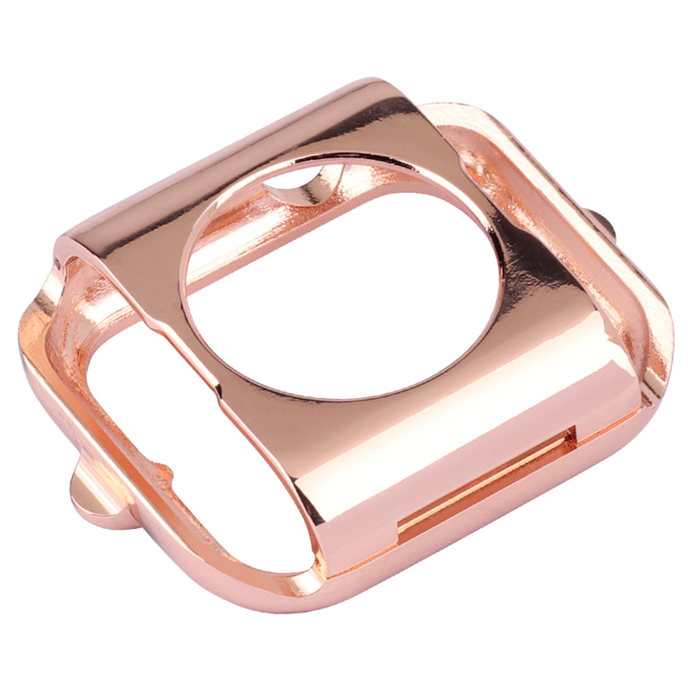 Water-drop Shape Rhinestone Decor Scratch-resistant Alloy Watch Case Protective Cover for Apple Watch SE / SE (2022) 40mm / Series 6 / 5 / 4 40mm - Rose Gold / Green Zircon
