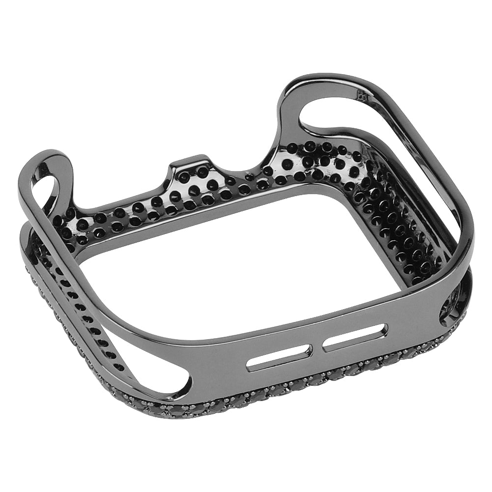 Zircon Decor Copper Anti-Scratch Watch Case Protective Cover for Apple Watch Series 4 / 5 / 6 44mm / SE 44mm / SE (2022) 44mm - Black