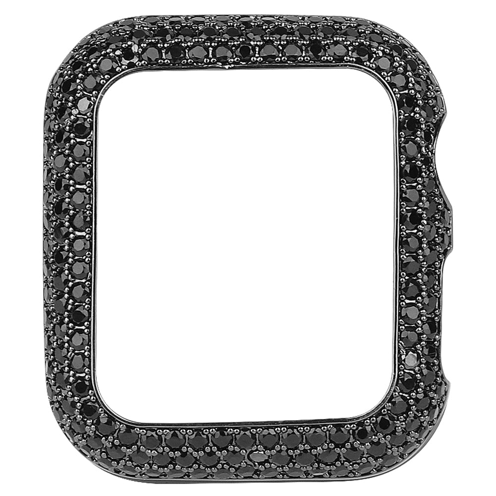 Zircon Decor Copper Anti-Scratch Watch Case Protective Cover for Apple Watch Series 4 / 5 / 6 44mm / SE 44mm / SE (2022) 44mm - Black