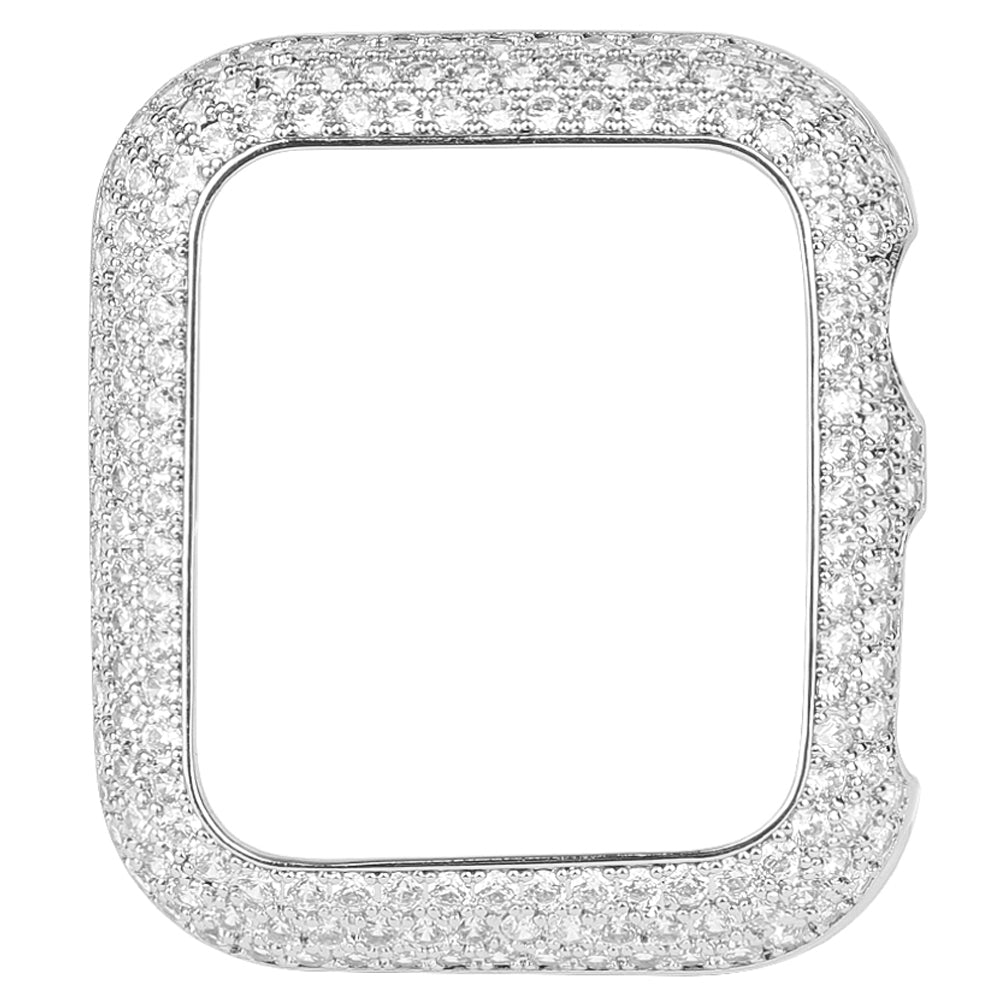 Zircon Decor Copper Anti-Scratch Watch Case Protective Cover for Apple Watch Series 4 / 5 / 6 44mm / SE 44mm / SE (2022) 44mm - Silver