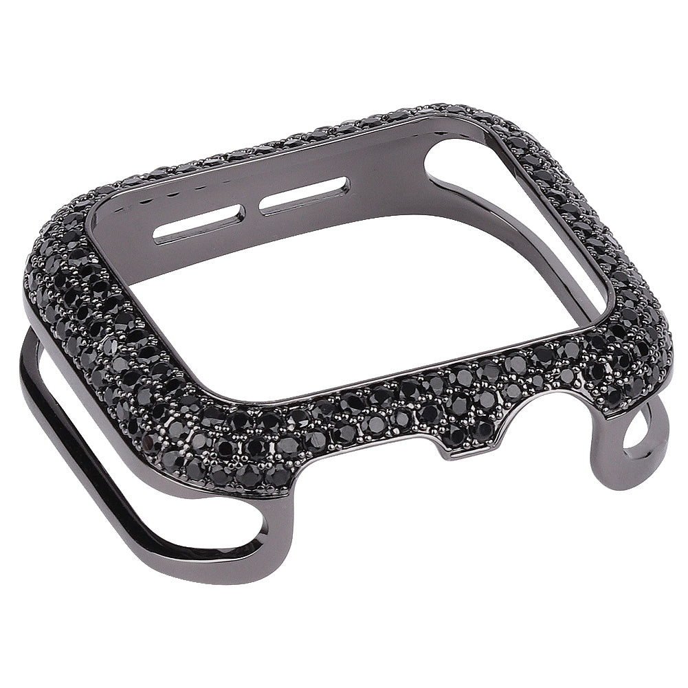 Zircon Decor Scratch-resistant Copper Watch Case Protective Cover for Apple Watch SE / SE (2022) 40mm / Series 6 / 5 / 4 40mm - Black