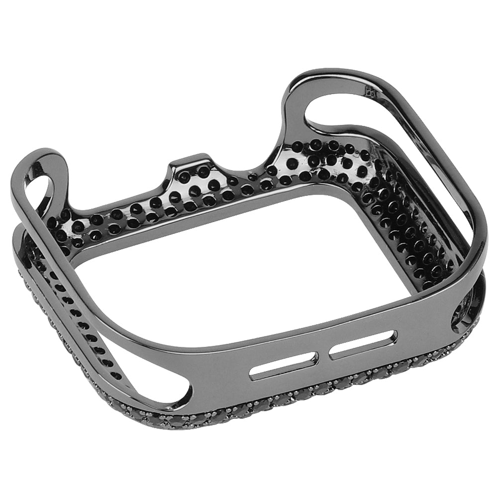 Zircon Decor Scratch-resistant Copper Watch Case Protective Cover for Apple Watch SE / SE (2022) 40mm / Series 6 / 5 / 4 40mm - Black