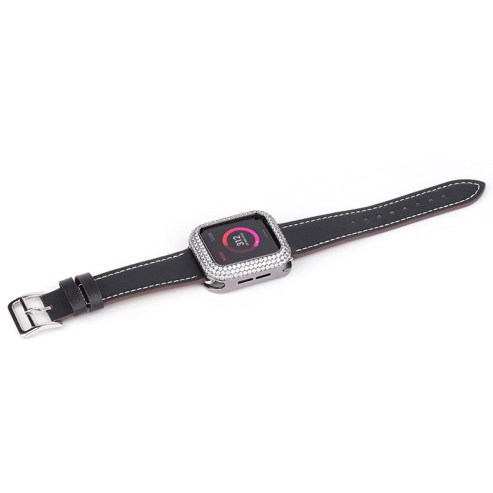 Zircon Decor Scratch-resistant Copper Watch Case Protective Cover for Apple Watch SE / SE (2022) 40mm / Series 6 / 5 / 4 40mm - Grey