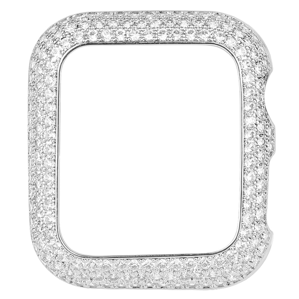 Zircon Decor Scratch-resistant Copper Watch Case Protective Cover for Apple Watch SE / SE (2022) 40mm / Series 6 / 5 / 4 40mm - Silver