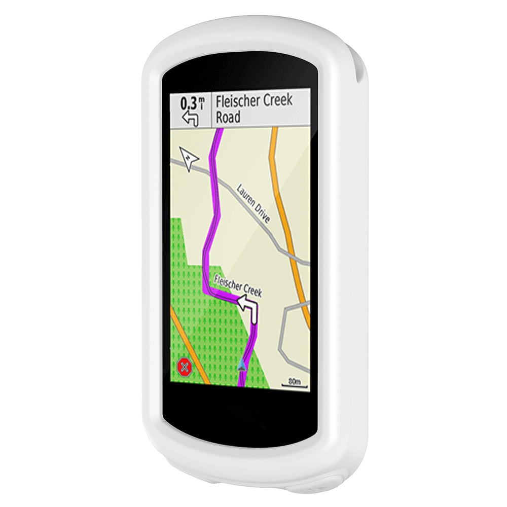 Uniqkart for Garmin Edge 1030 Plus/1030 Soft Silicone Case Bike GPS Computer Protective Cover - White