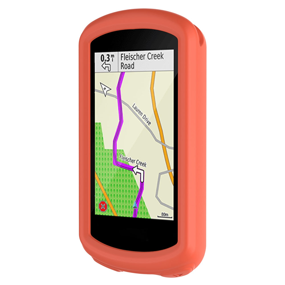 Uniqkart for Garmin Edge 1030 Plus/1030 Soft Silicone Case Bike GPS Computer Protective Cover - Orange