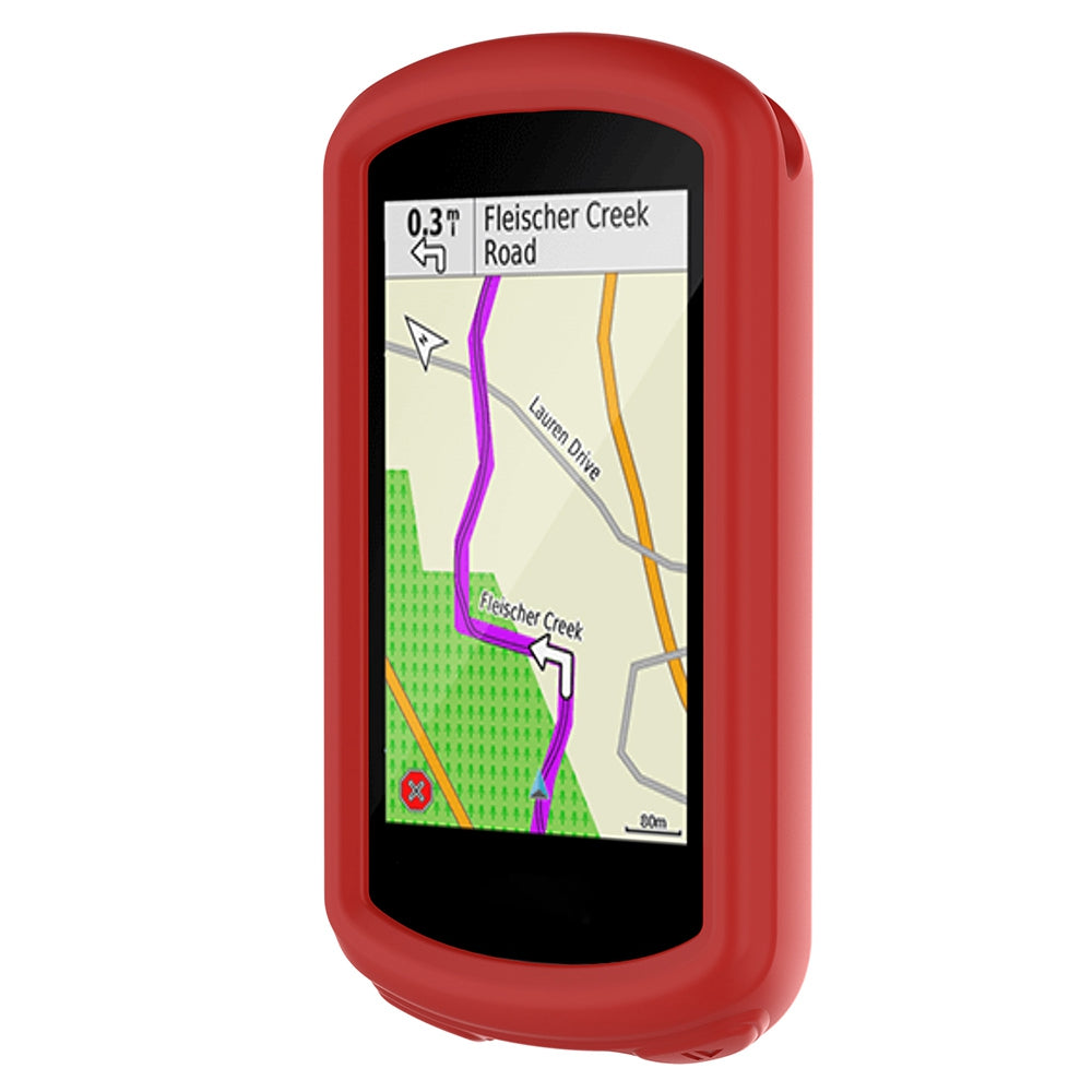 Uniqkart for Garmin Edge 1030 Plus/1030 Soft Silicone Case Bike GPS Computer Protective Cover - Red