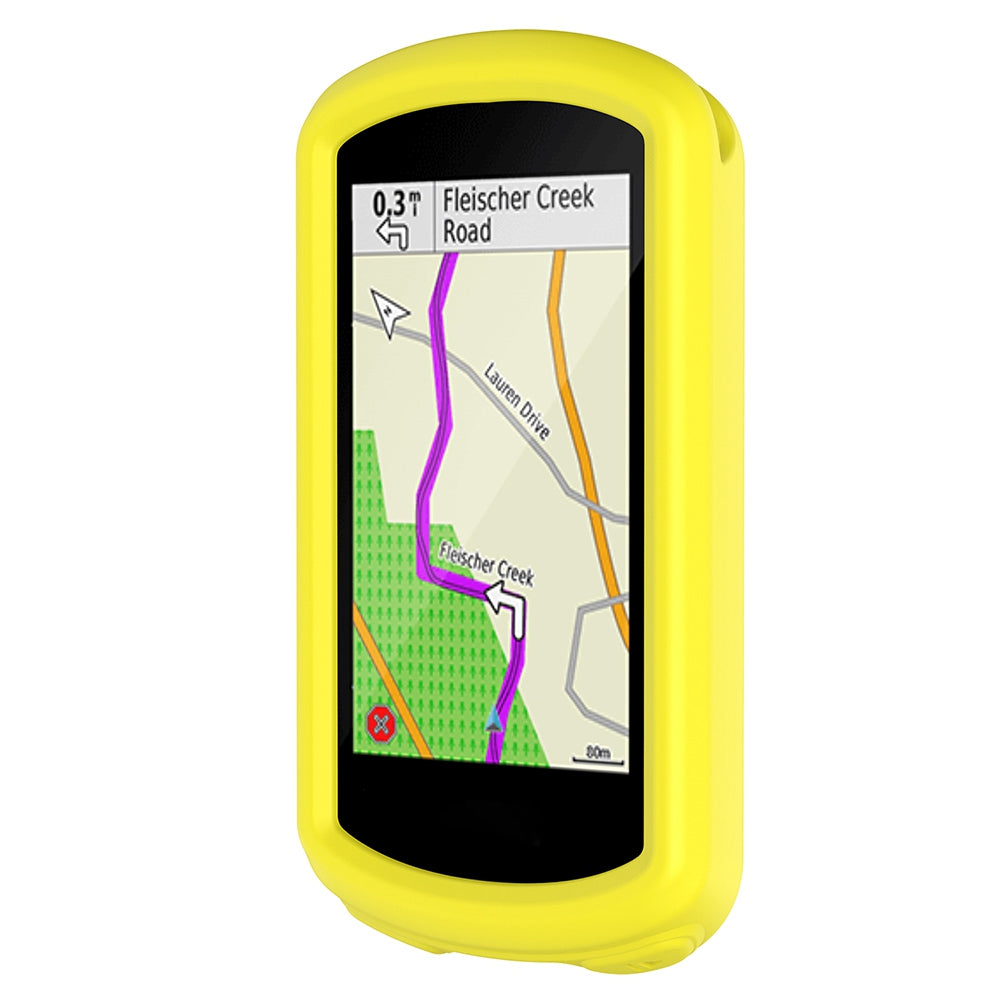 Uniqkart for Garmin Edge 1030 Plus/1030 Soft Silicone Case Bike GPS Computer Protective Cover - Yellow