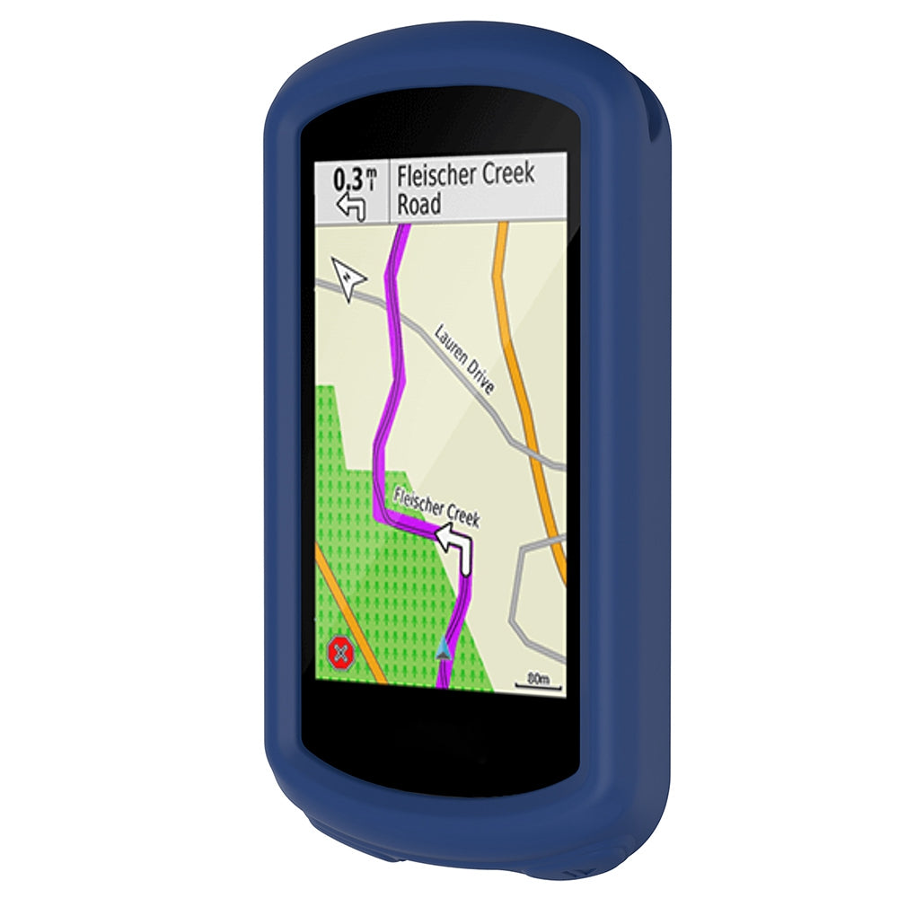 Uniqkart for Garmin Edge 1030 Plus/1030 Soft Silicone Case Bike GPS Computer Protective Cover - Dark Blue