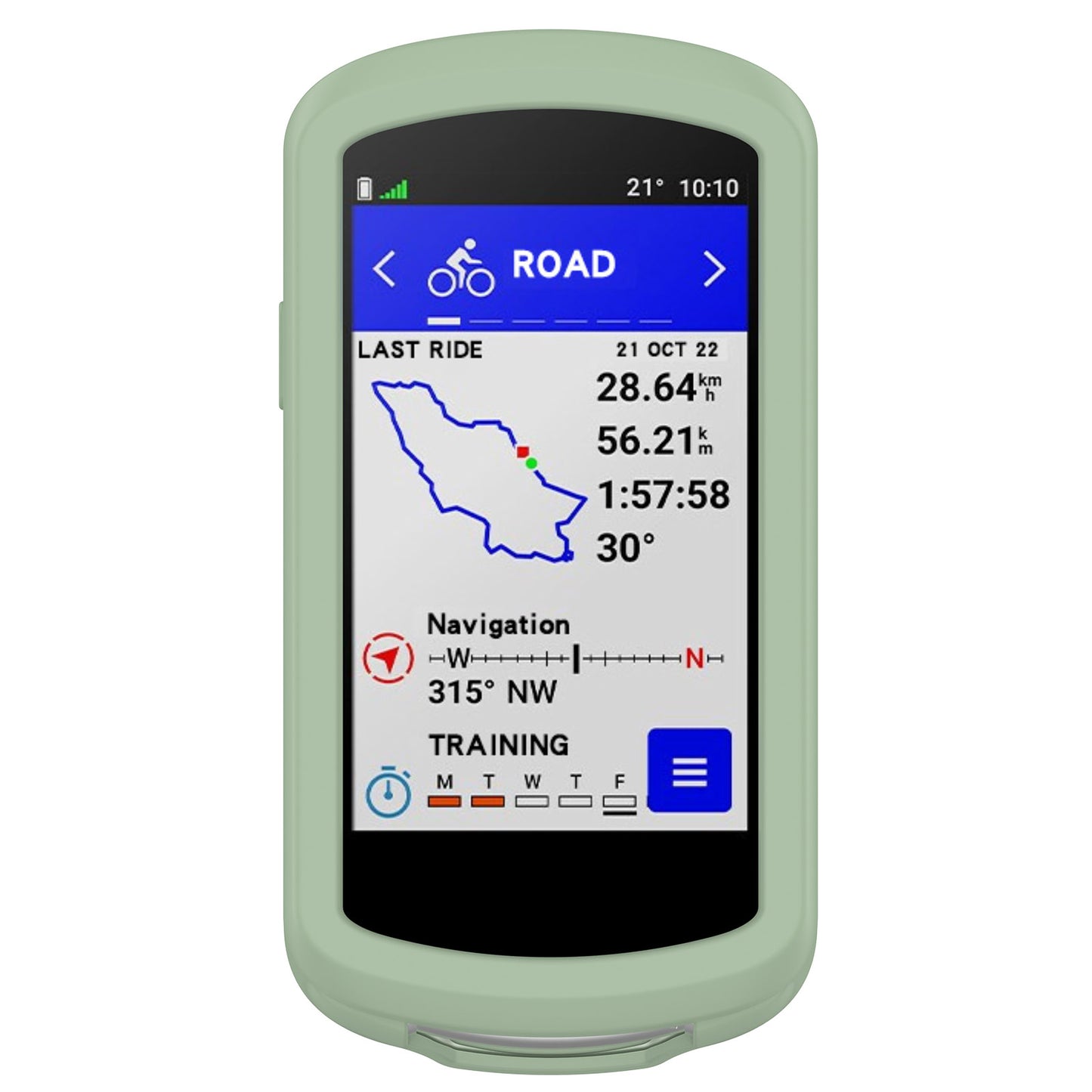 Uniqkart for Garmin Edge 1040 Scratch Resistant Soft Silicone Case Bike GPS Computer Protective Cover - Green